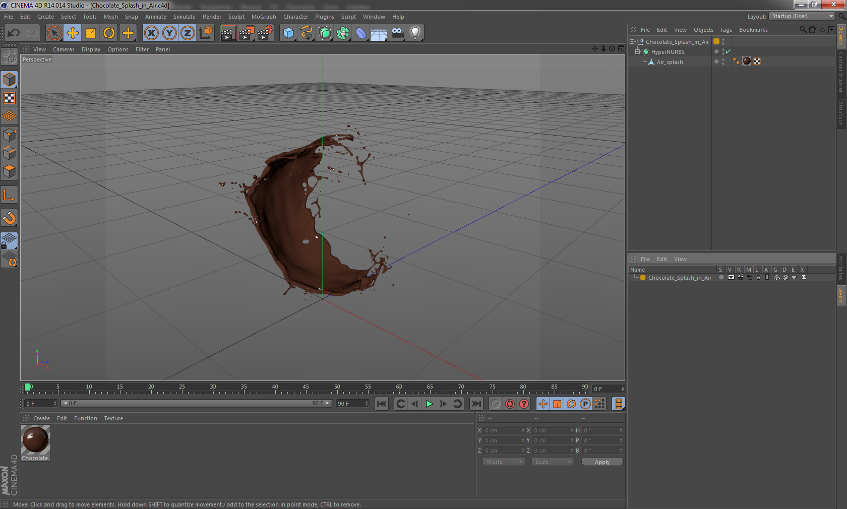 3D Chocolate Splash in Air model