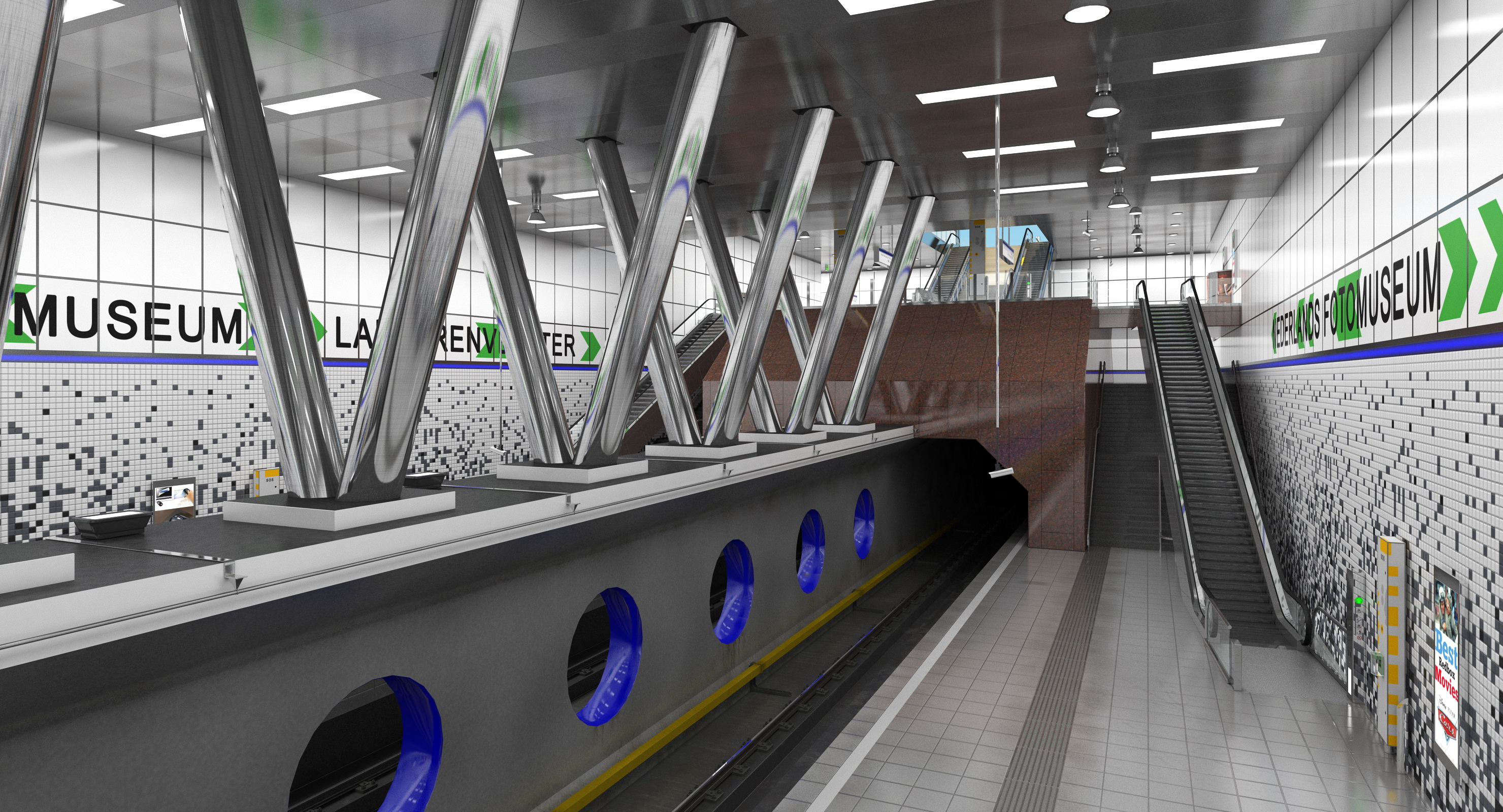 Wilhelminaplein Metro Station 3D model