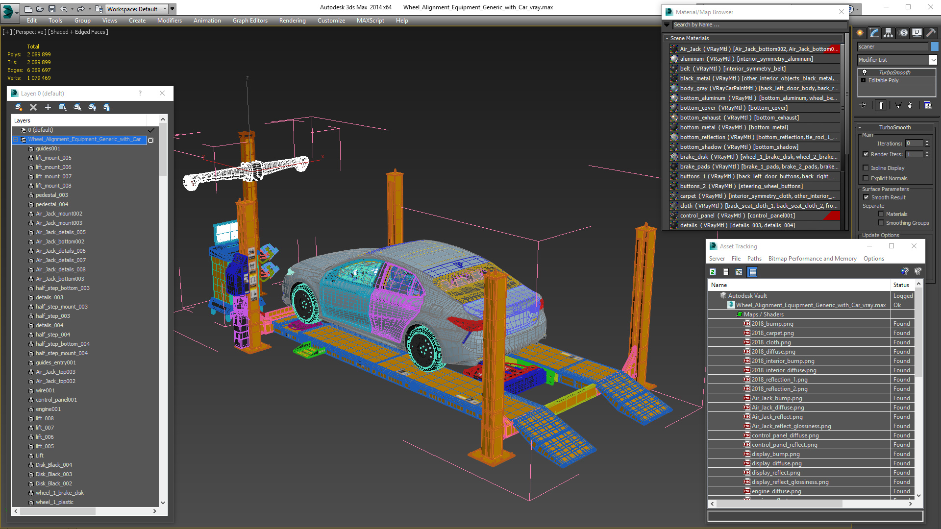 Wheel Alignment Equipment Generic with Car 3D