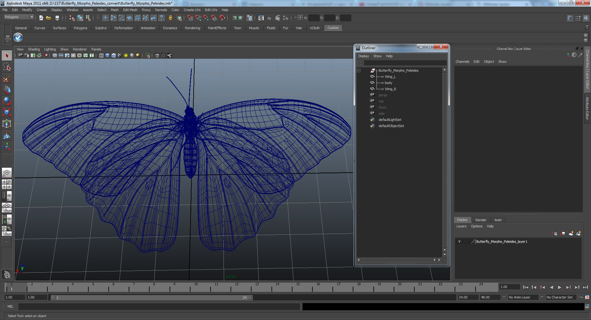 3D model Butterfly Morpho Peleides