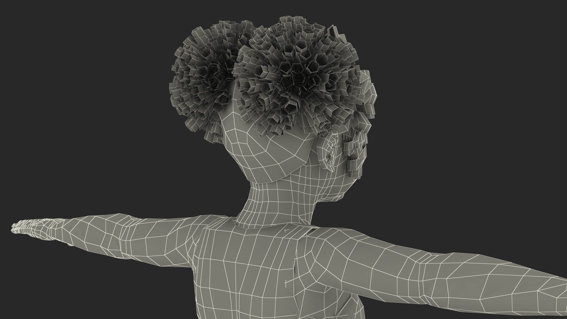 3D model Black Child Girl Beach Style T-pose