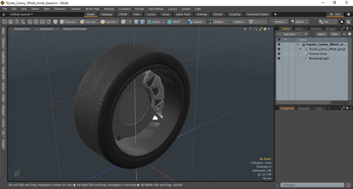 3D Toyota Camry Wheel model