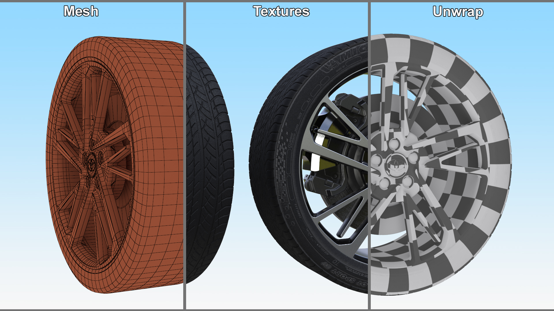 3D Toyota Camry Wheel model
