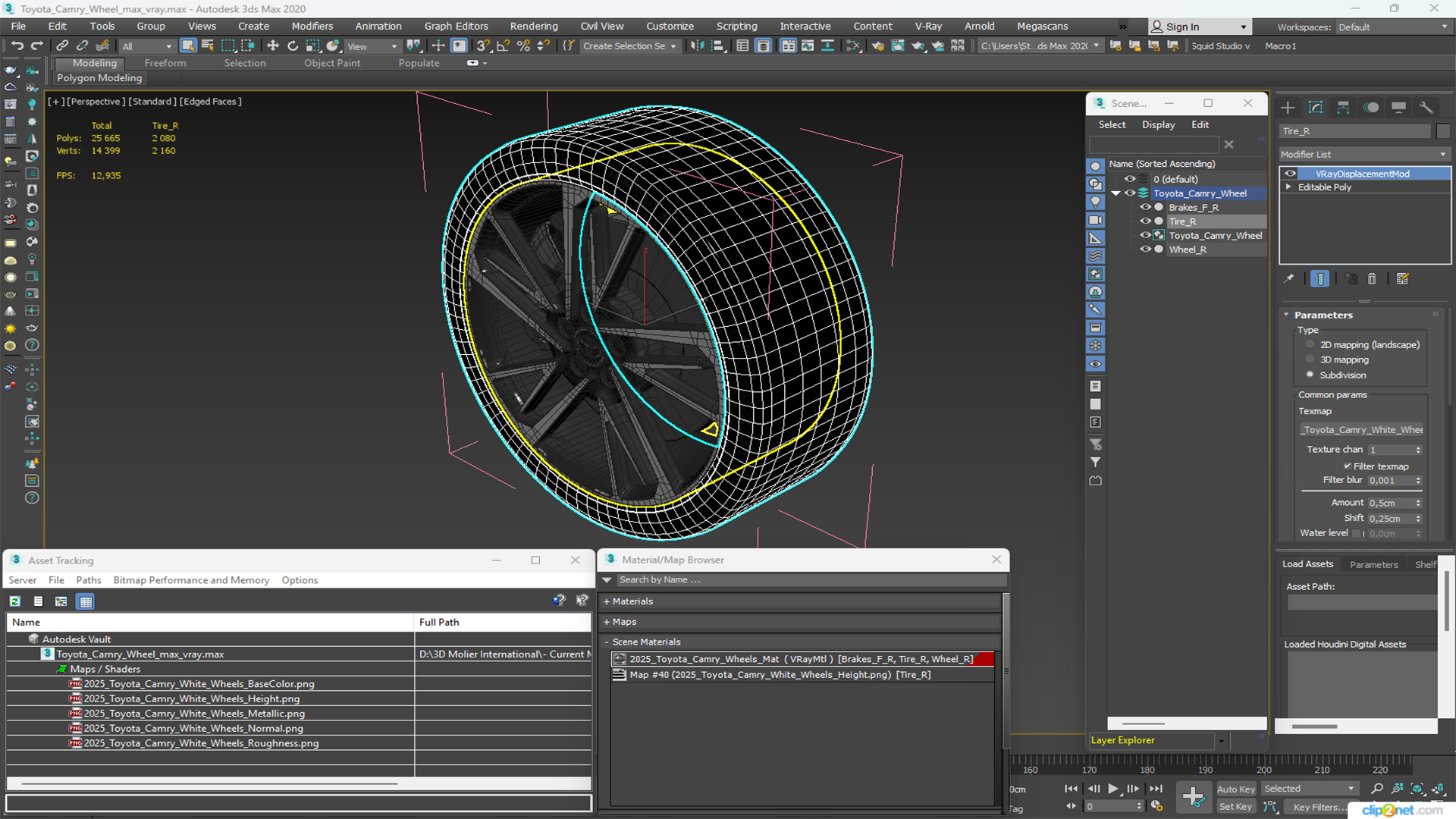 3D Toyota Camry Wheel model
