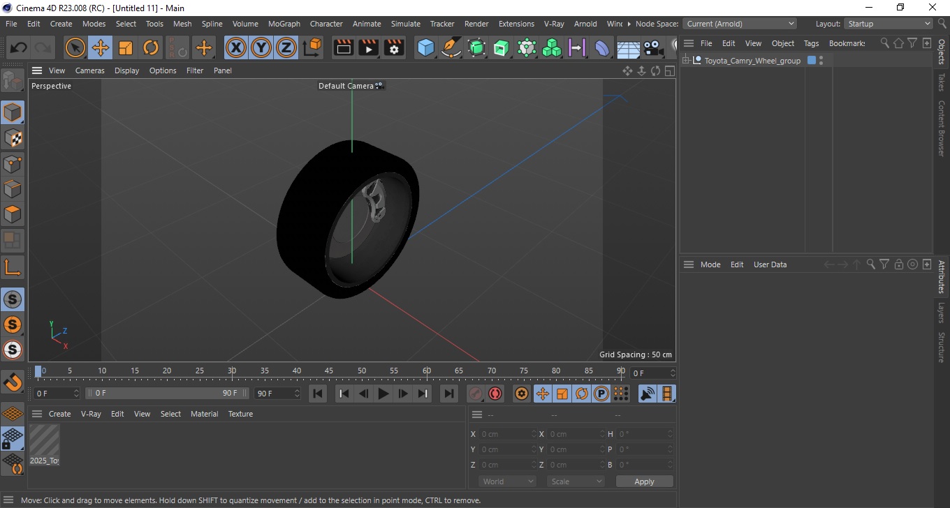 3D Toyota Camry Wheel model