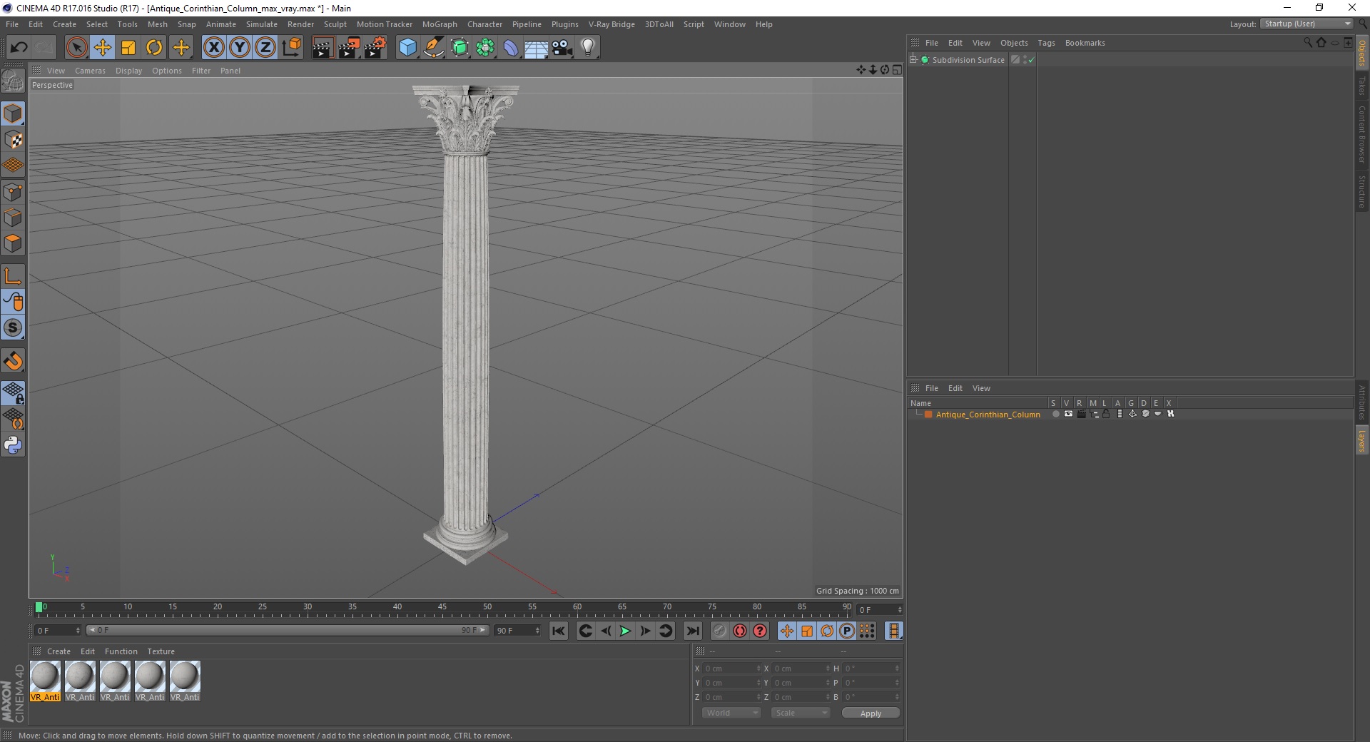 3D model Antique Corinthian Column
