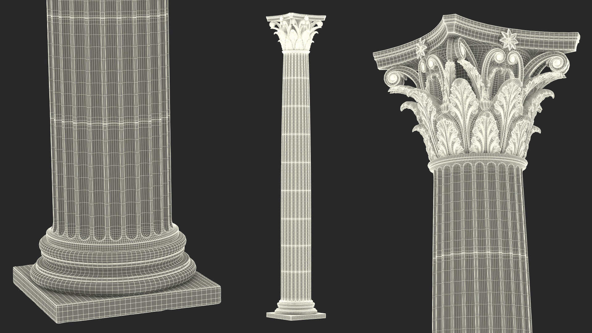 3D model Antique Corinthian Column