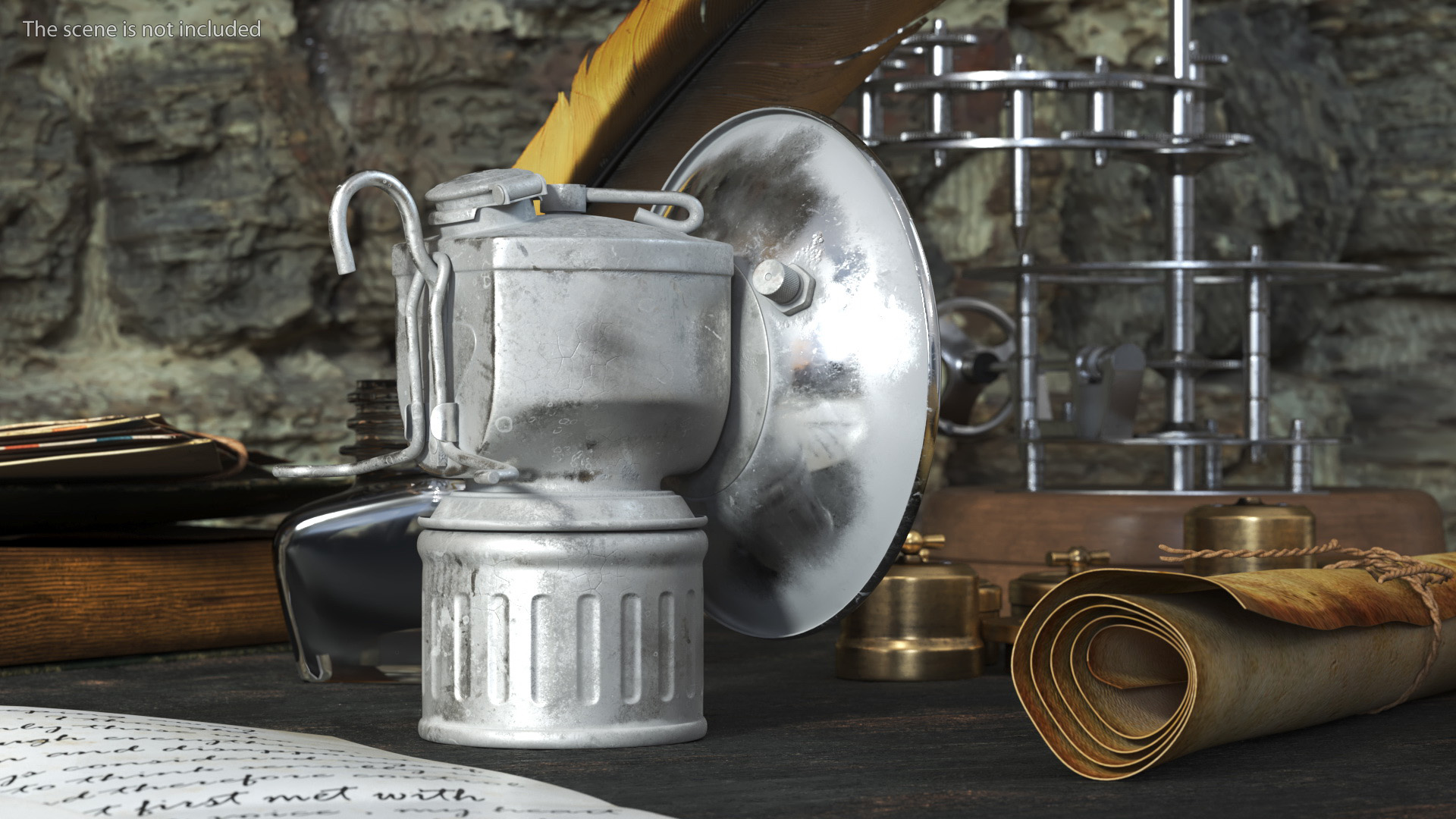 3D Vintage Acetylene Lamp Old