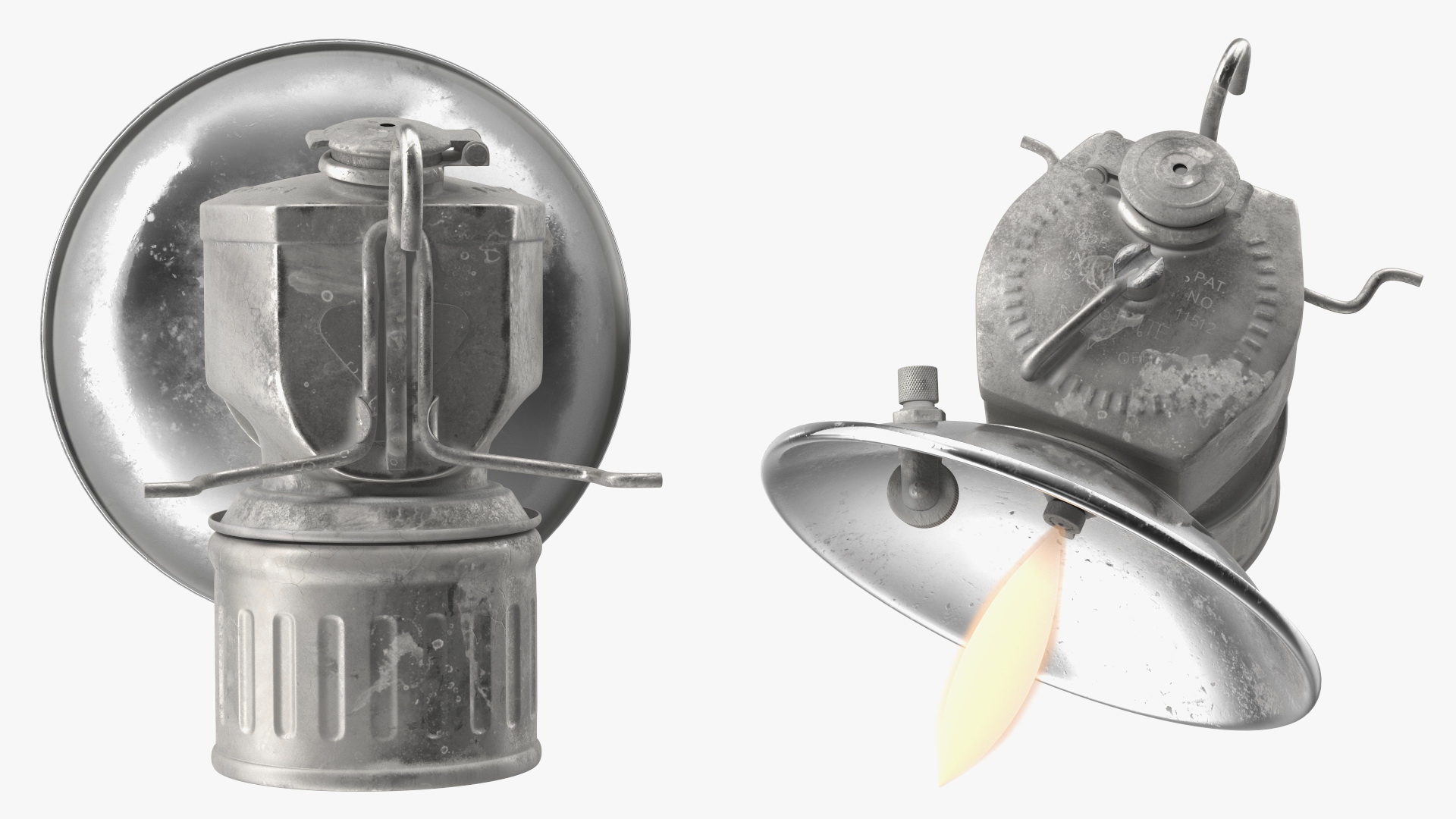 3D Vintage Acetylene Lamp Old