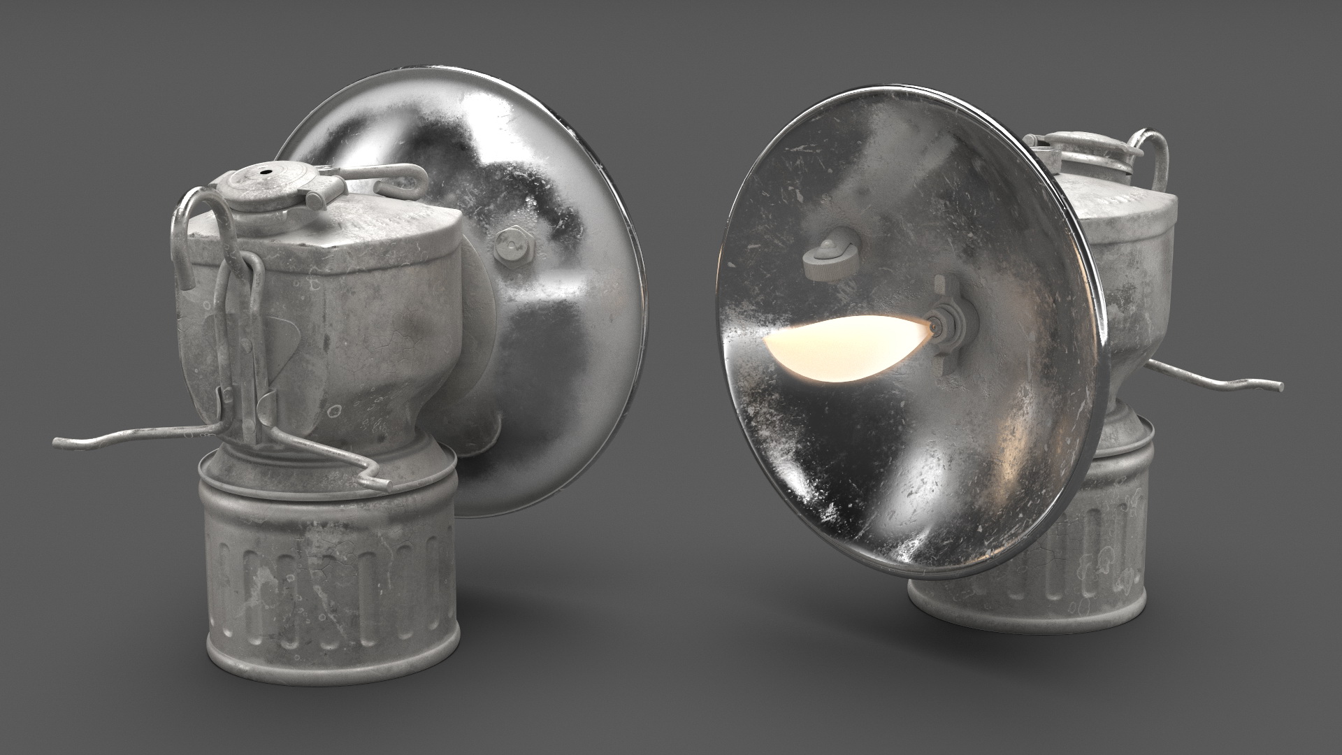 3D Vintage Acetylene Lamp Old