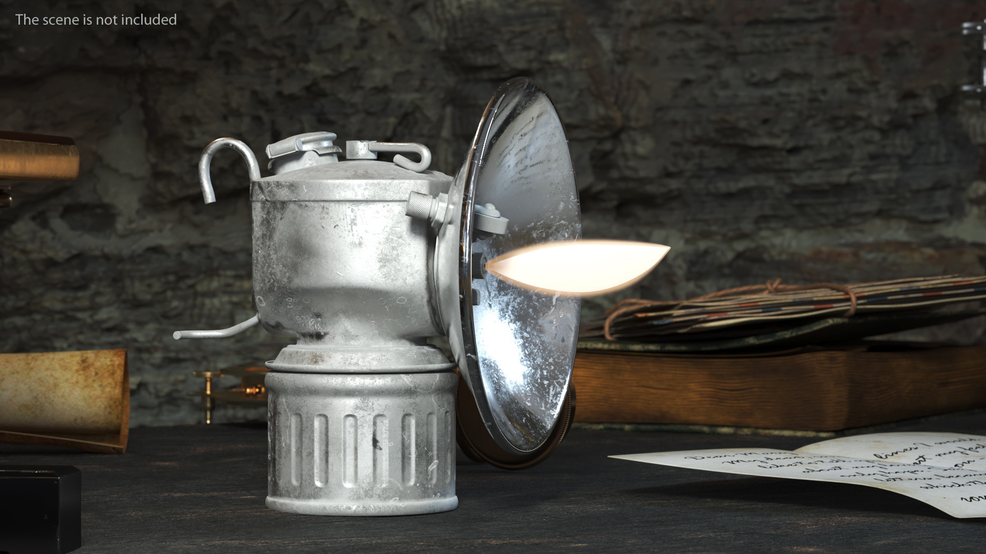 3D Vintage Acetylene Lamp Old