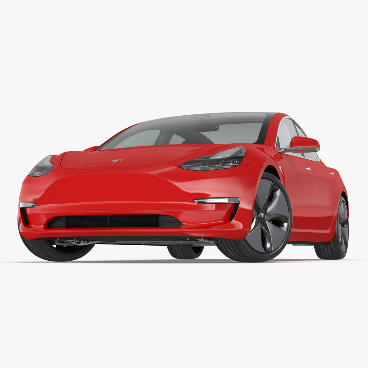 3D model Tesla with Aero Wheel Cower Accessories Rigged for Maya