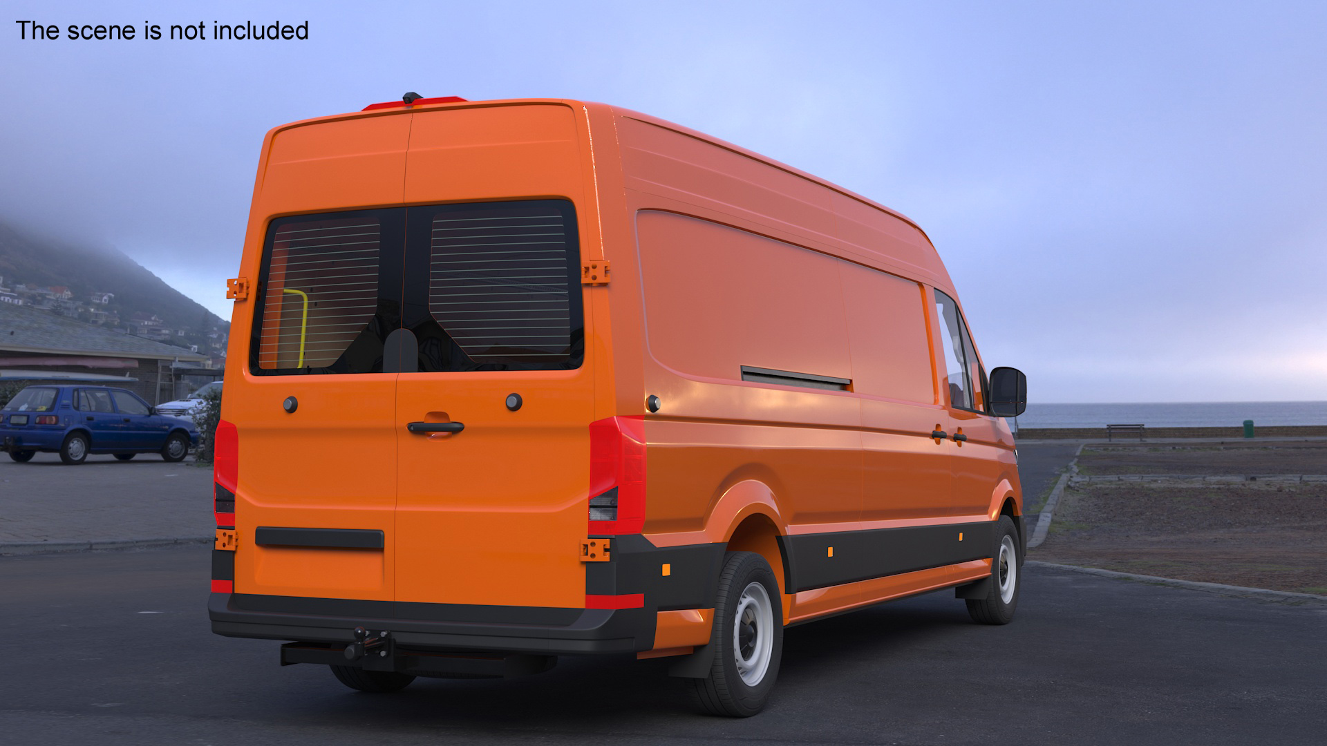 3D Long Van Generic Orange Colored