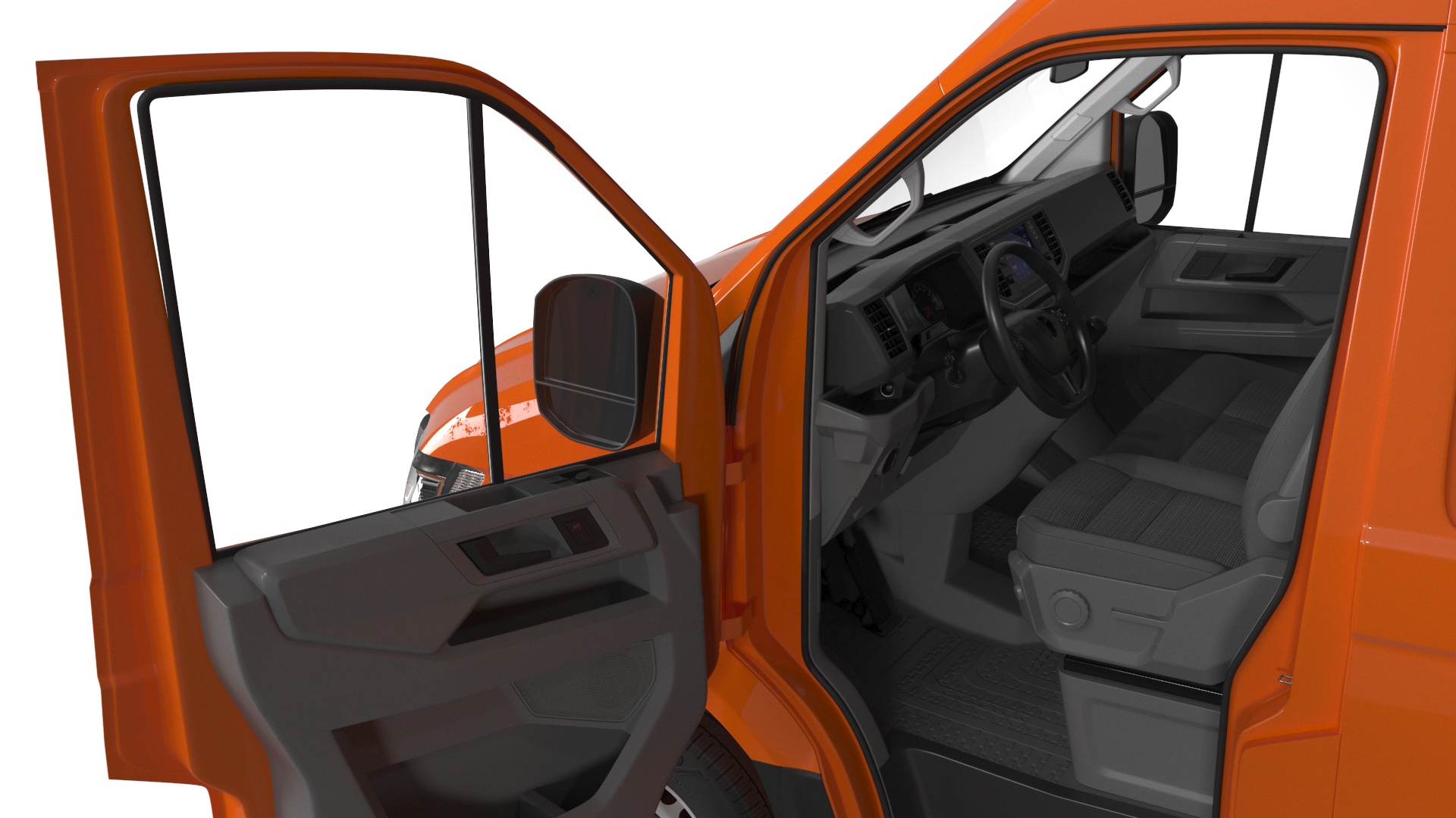 3D Long Van Generic Orange Colored