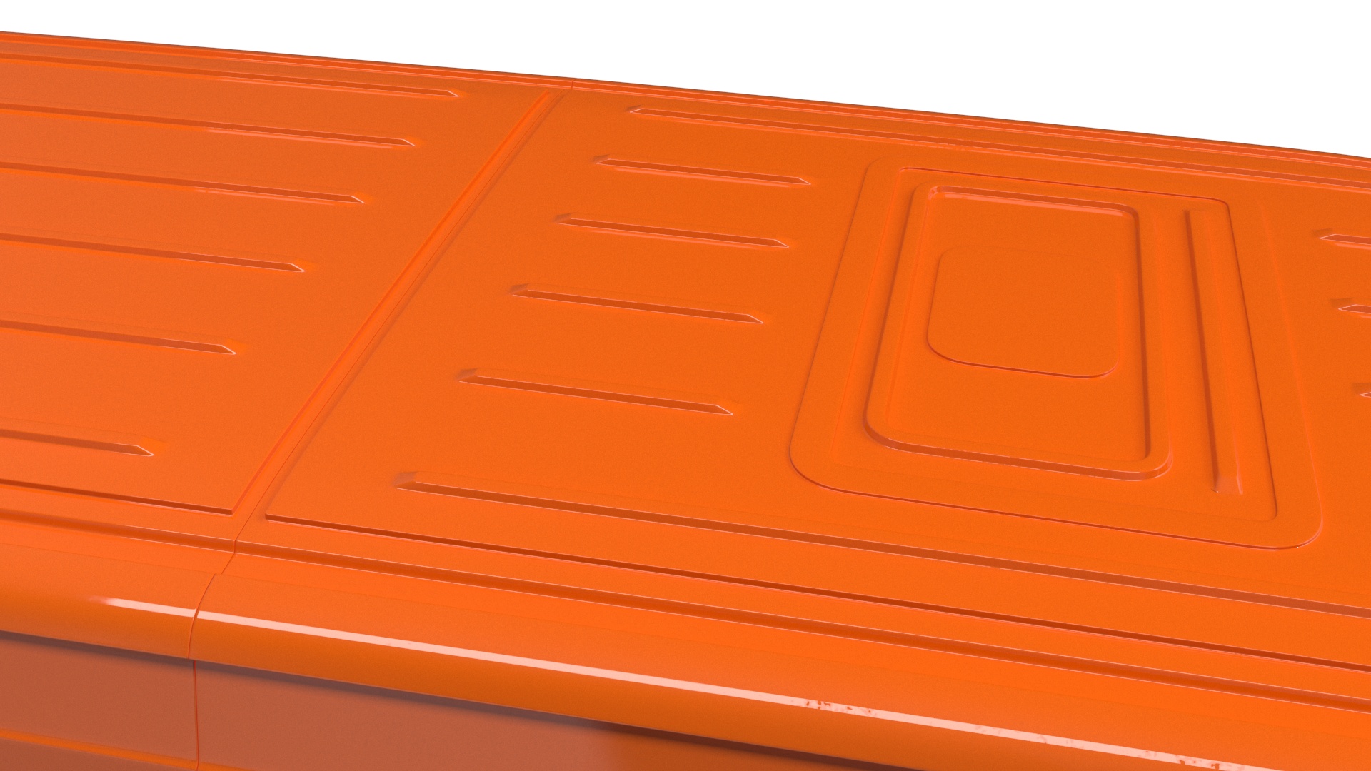 3D Long Van Generic Orange Colored