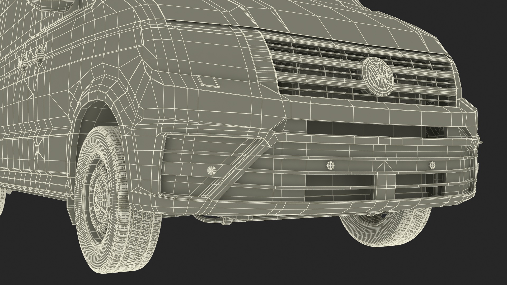 3D Long Van Generic Orange Colored