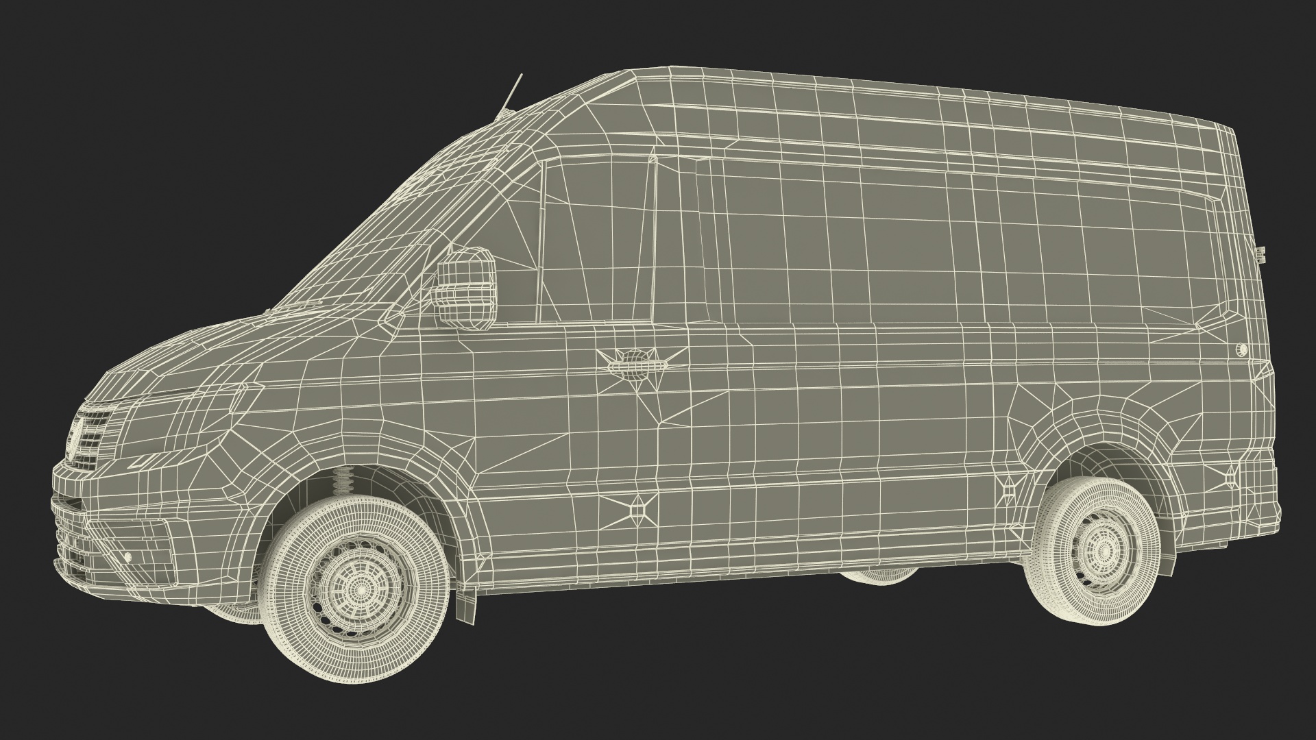 3D Long Van Generic Orange Colored