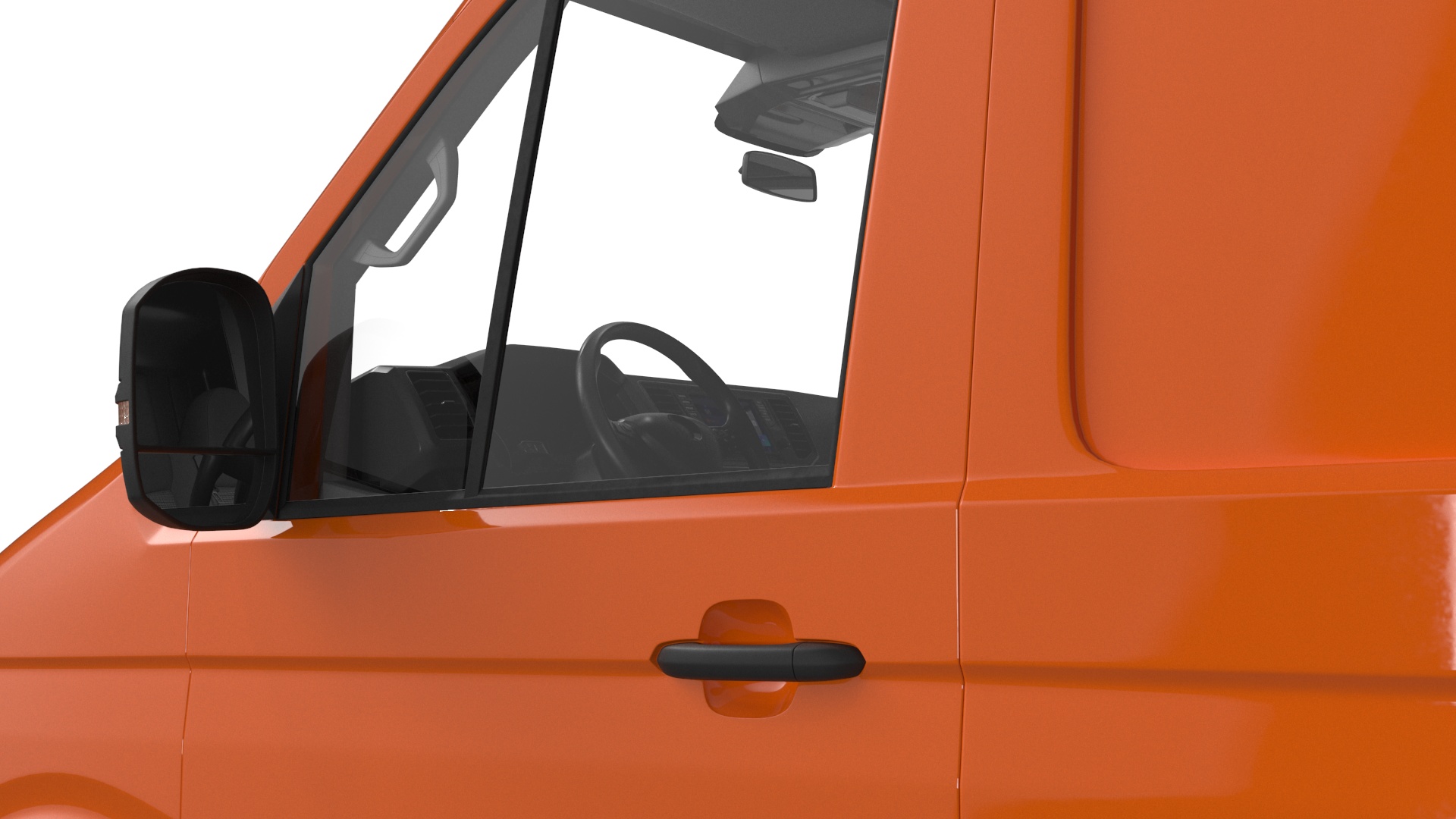 3D Long Van Generic Orange Colored