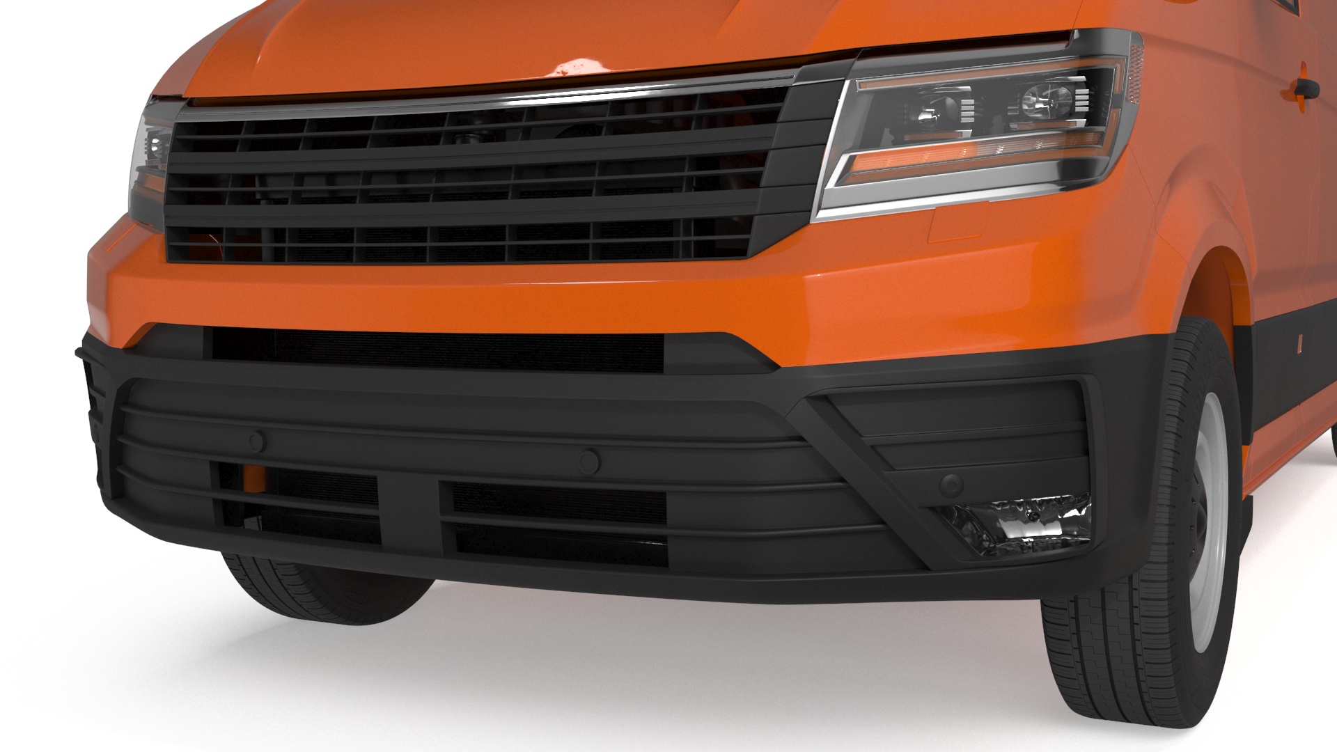 3D Long Van Generic Orange Colored