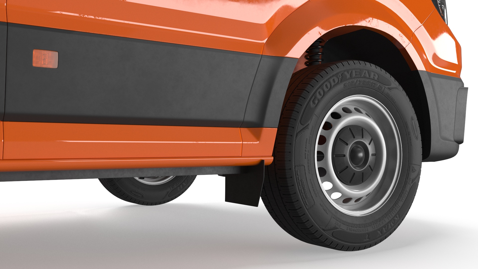 3D Long Van Generic Orange Colored