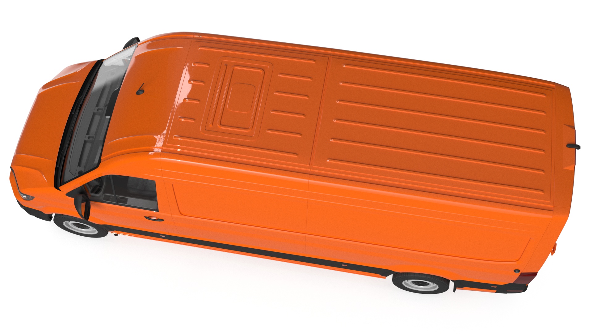 3D Long Van Generic Orange Colored