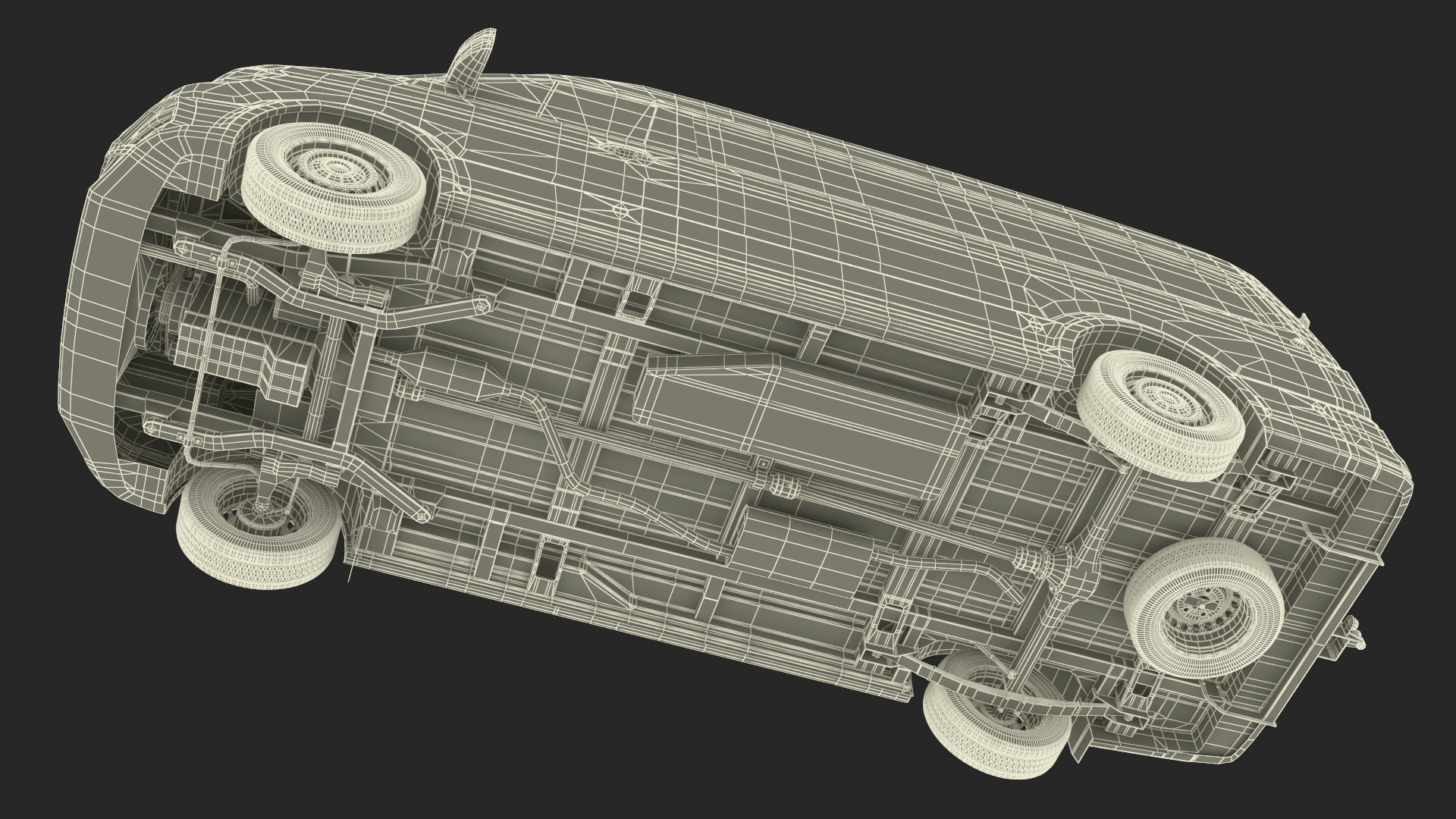 3D Long Van Generic Orange Colored