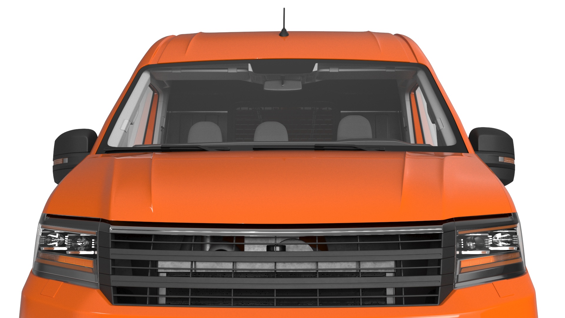 3D Long Van Generic Orange Colored