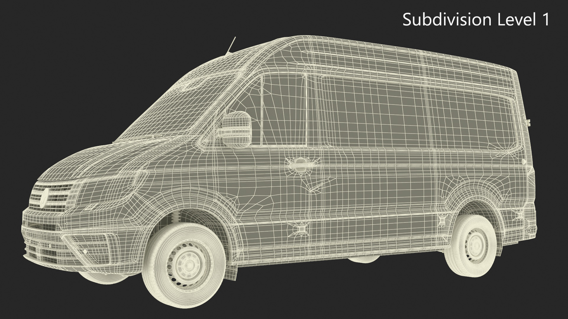 3D Long Van Generic Orange Colored