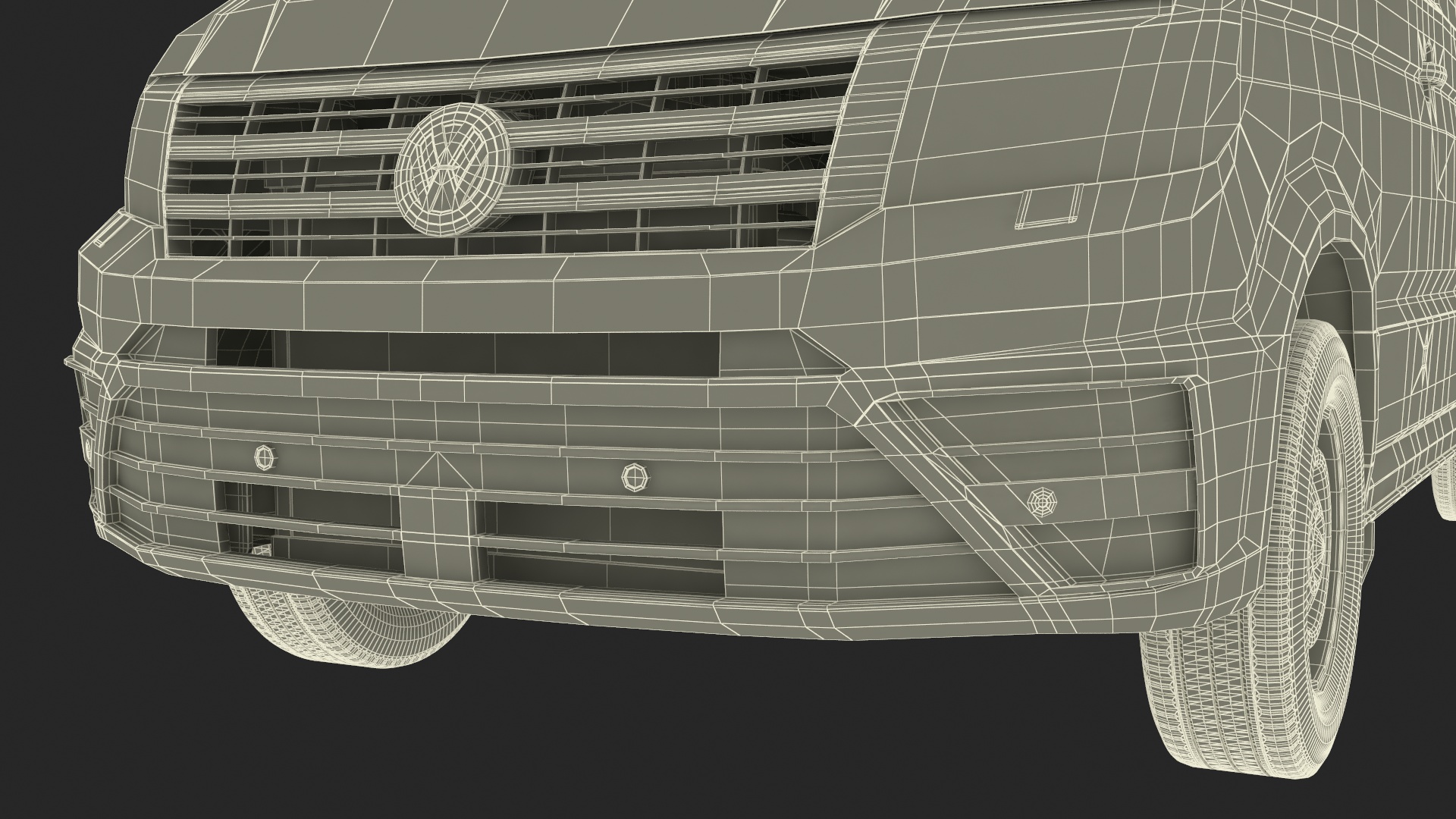 3D Long Van Generic Orange Colored