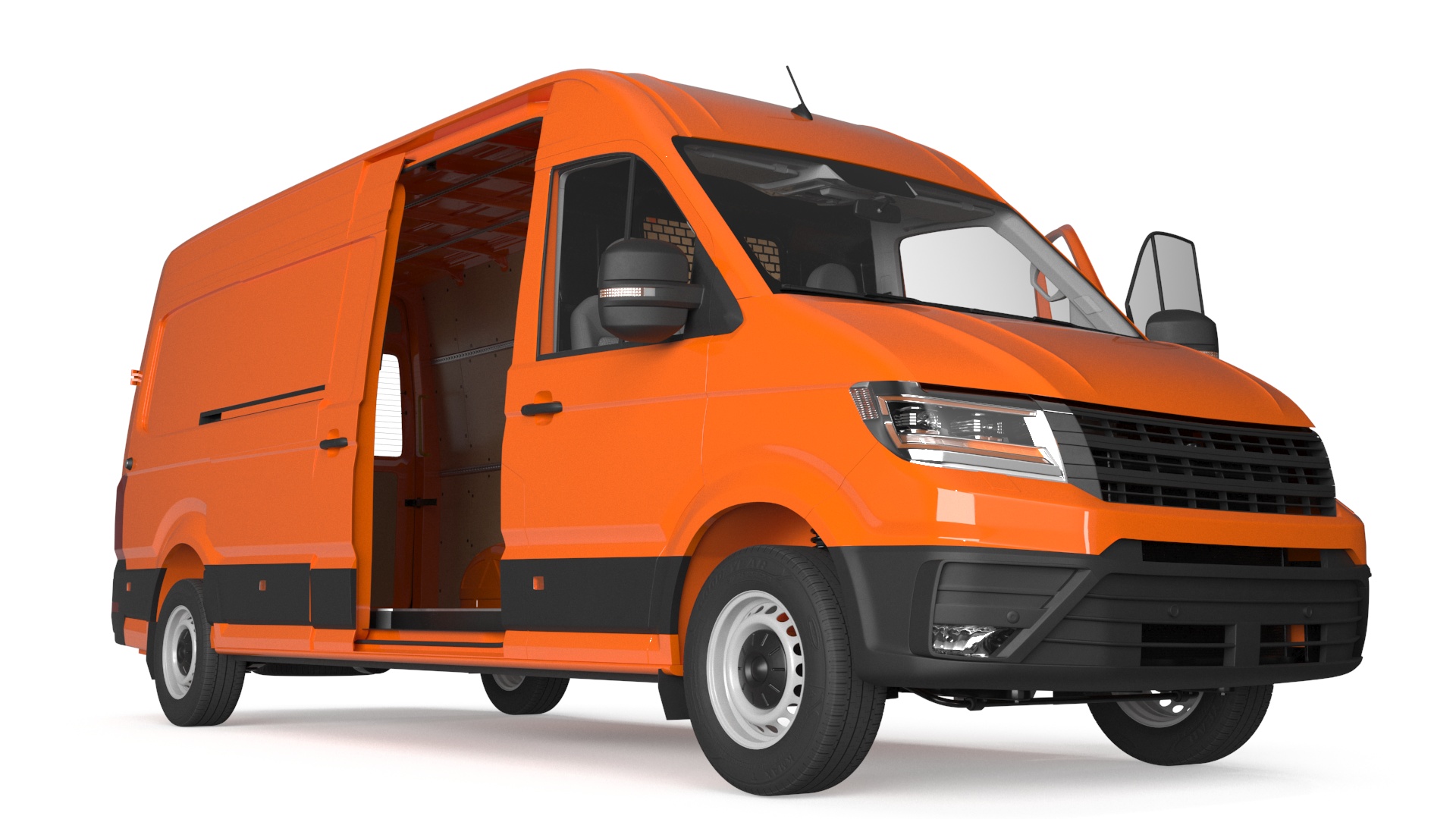 3D Long Van Generic Orange Colored