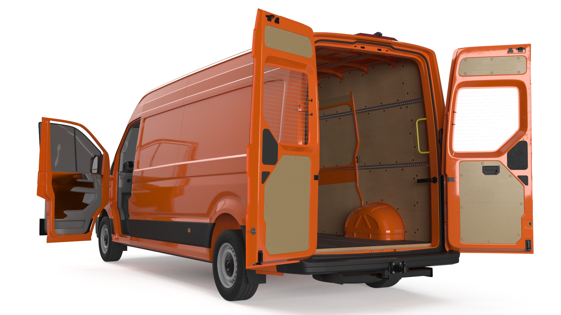 3D Long Van Generic Orange Colored