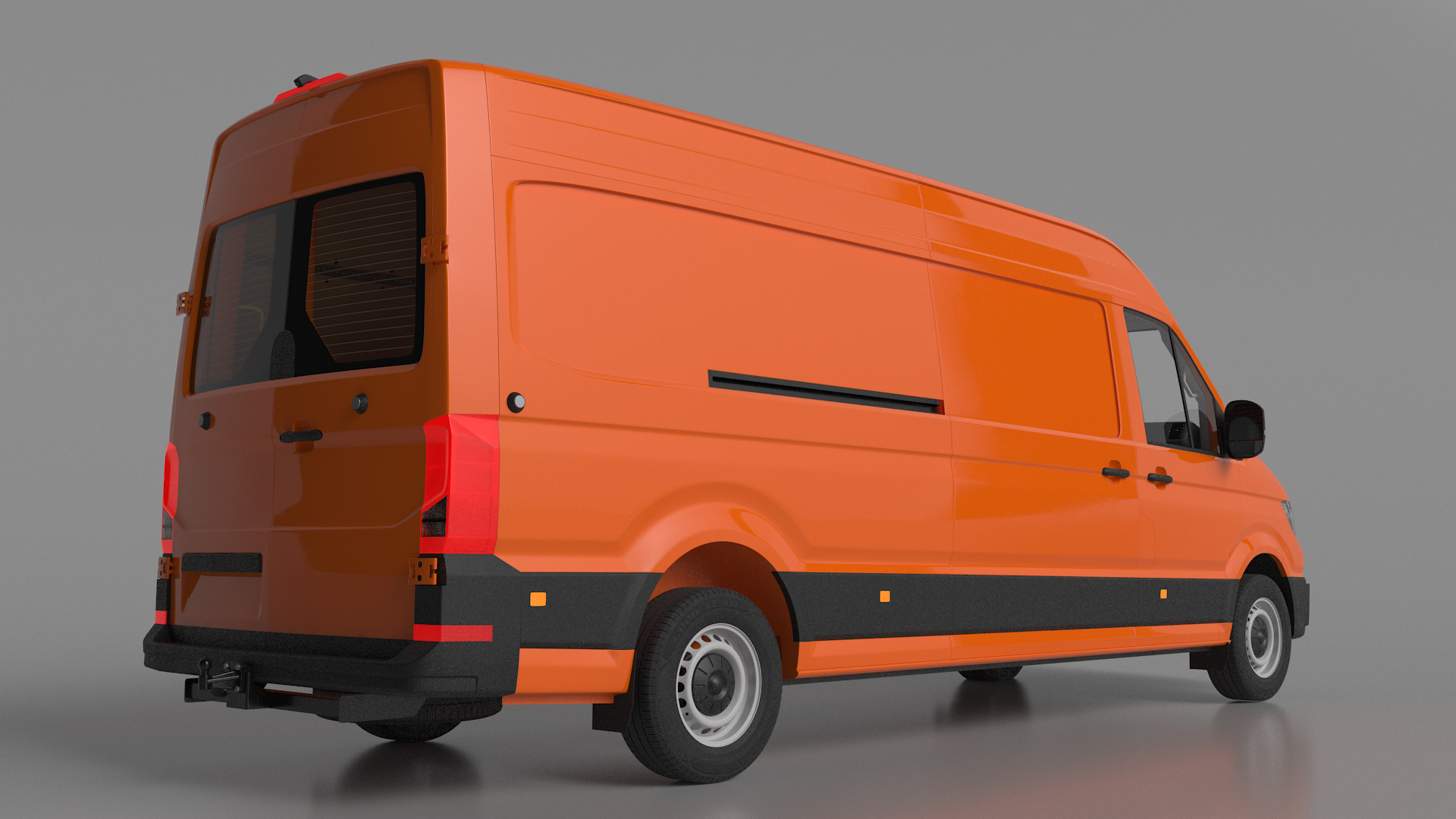 3D Long Van Generic Orange Colored