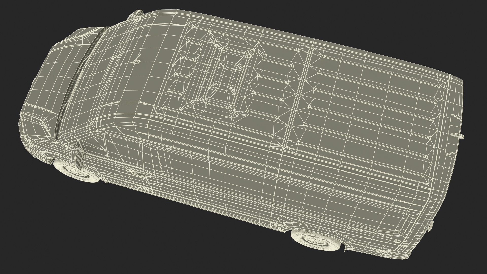 3D Long Van Generic Orange Colored