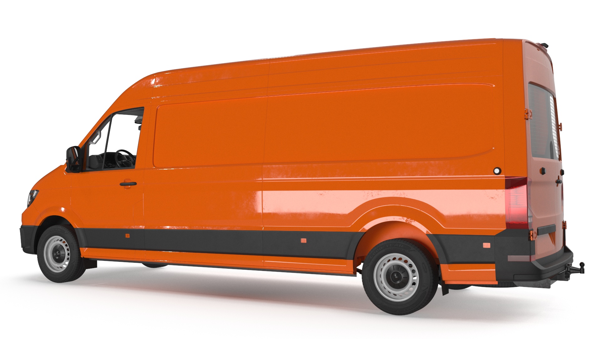 3D Long Van Generic Orange Colored