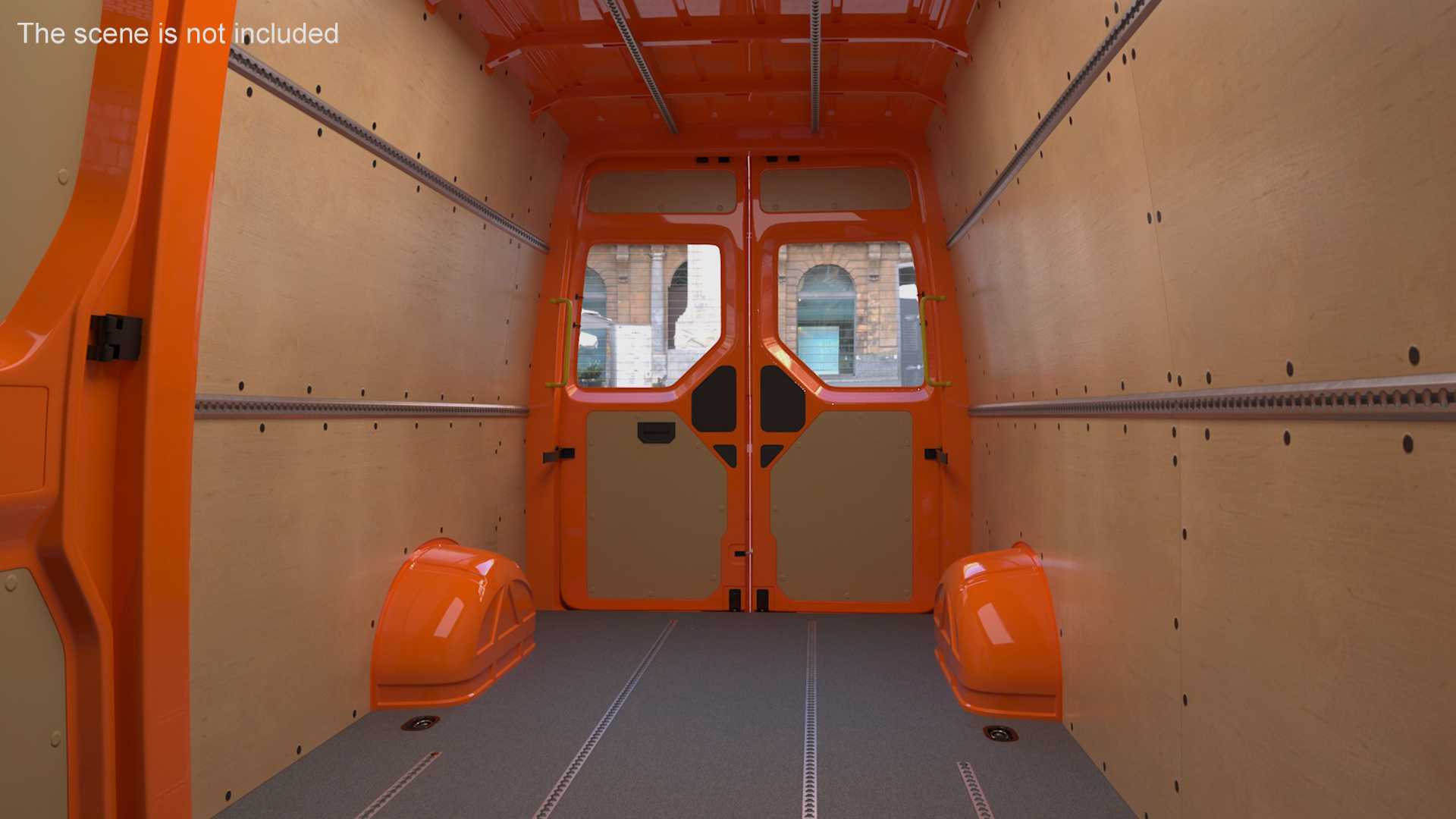 3D Long Van Generic Orange Colored
