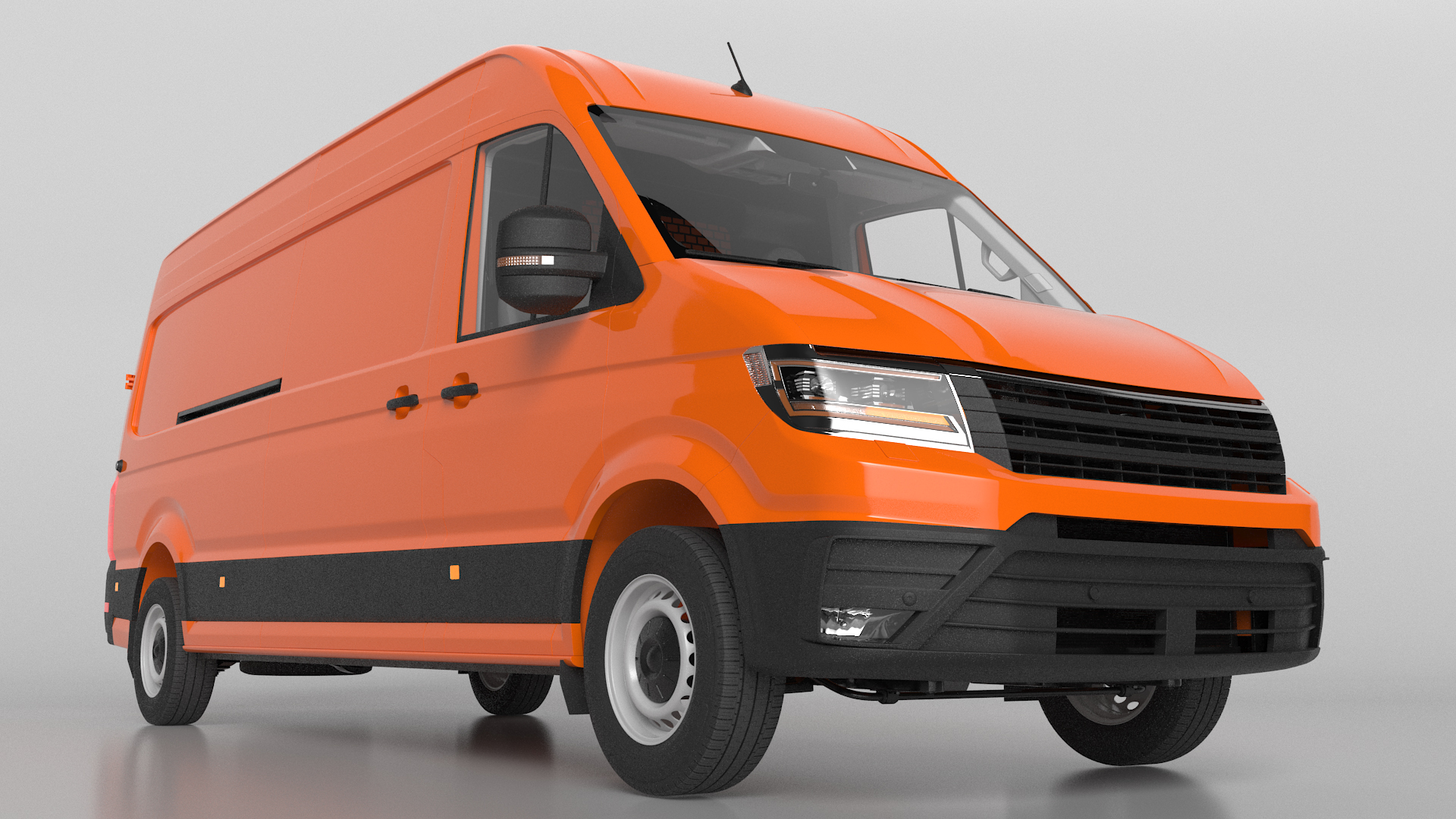 3D Long Van Generic Orange Colored