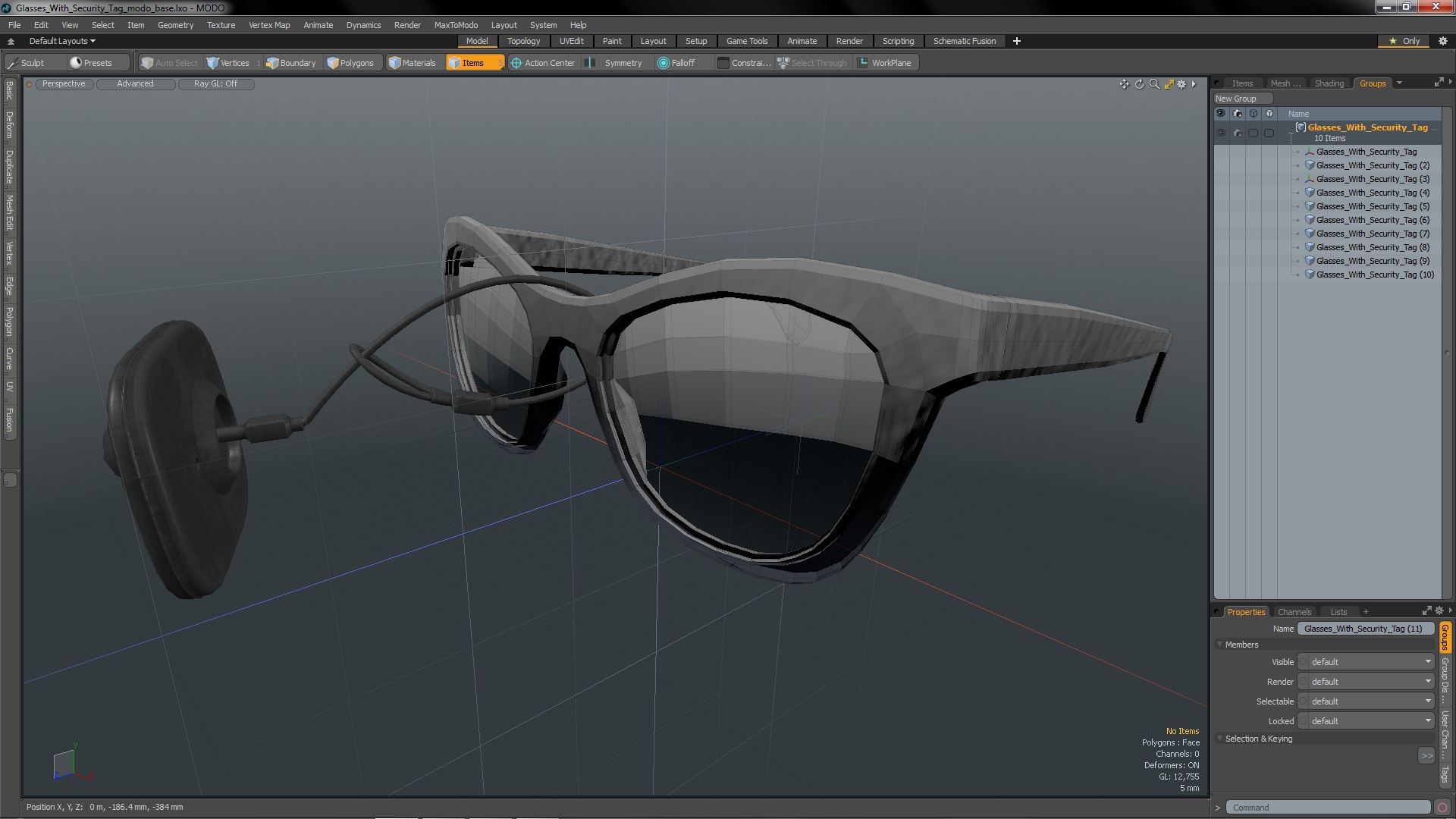 3D model Glasses With Security Tag