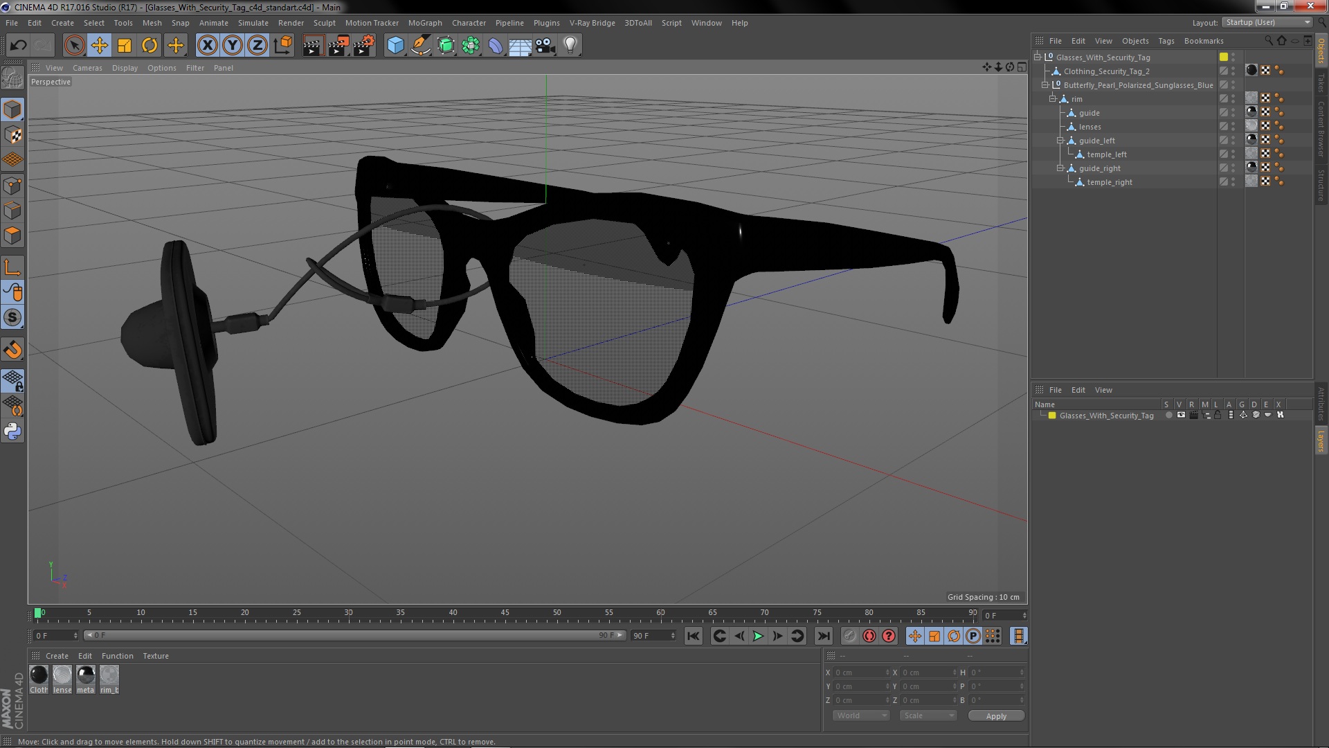 3D model Glasses With Security Tag