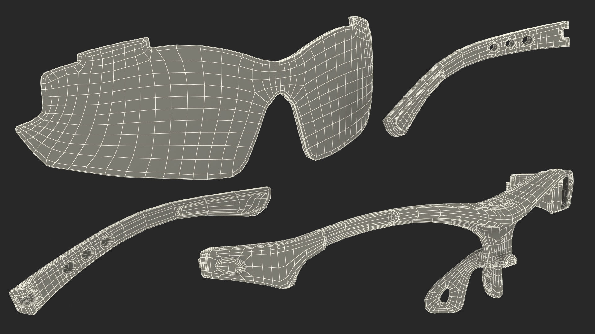 3D Blue Sport Glasses model