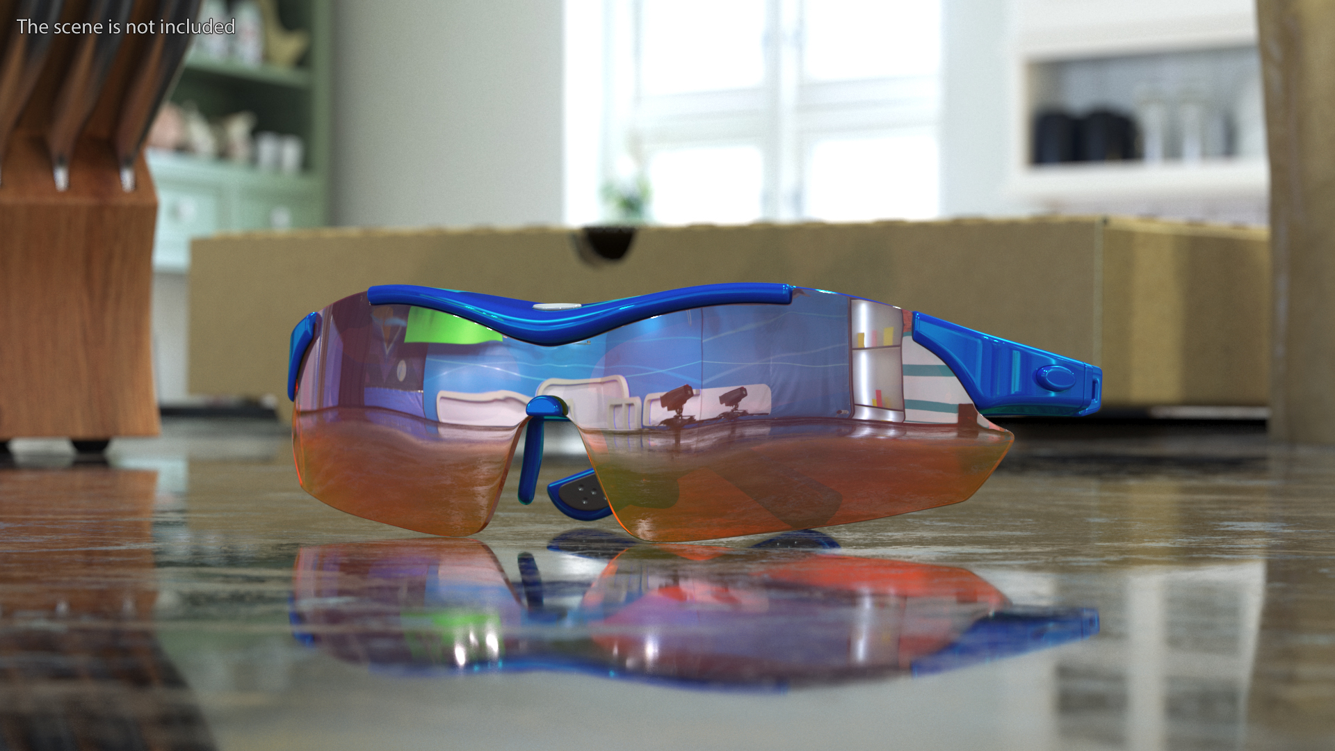 3D Blue Sport Glasses model