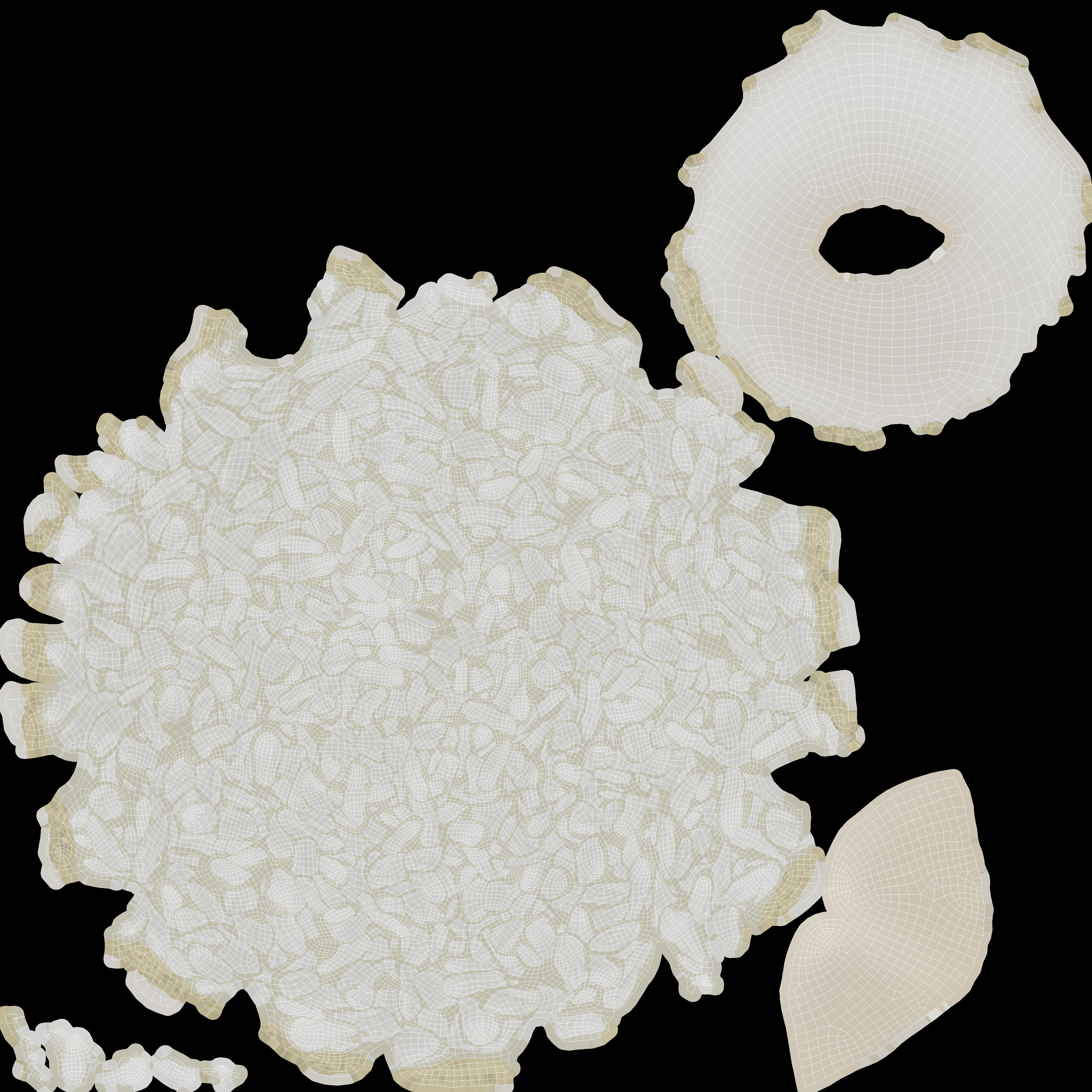 Half of Coconut White Chocolate Candy Ball 3D