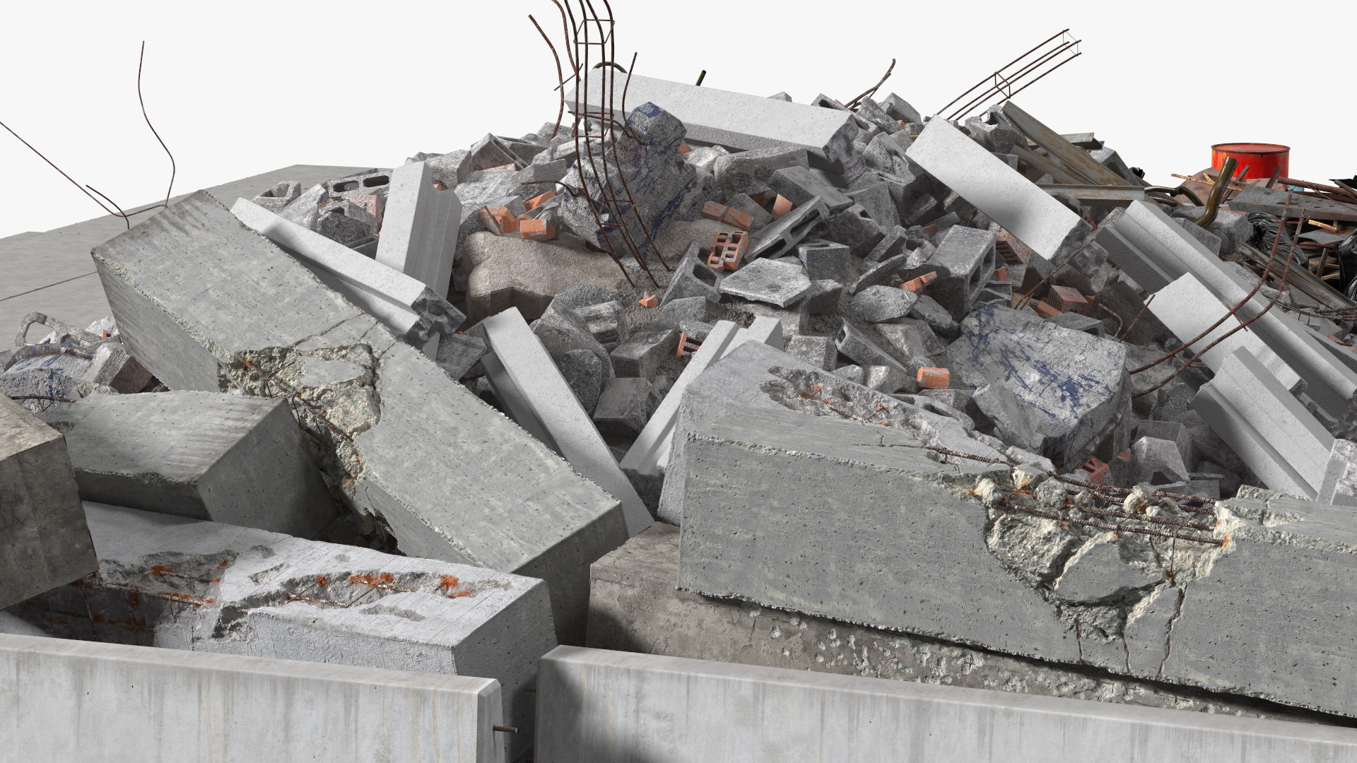 Large Pile of Construction Waste 3D