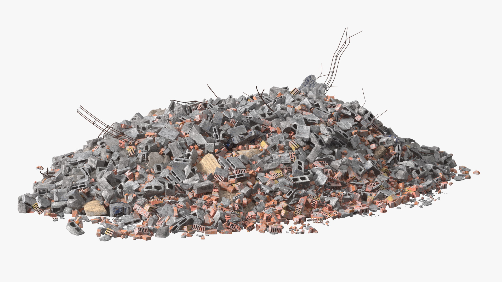 Large Pile of Construction Waste 3D