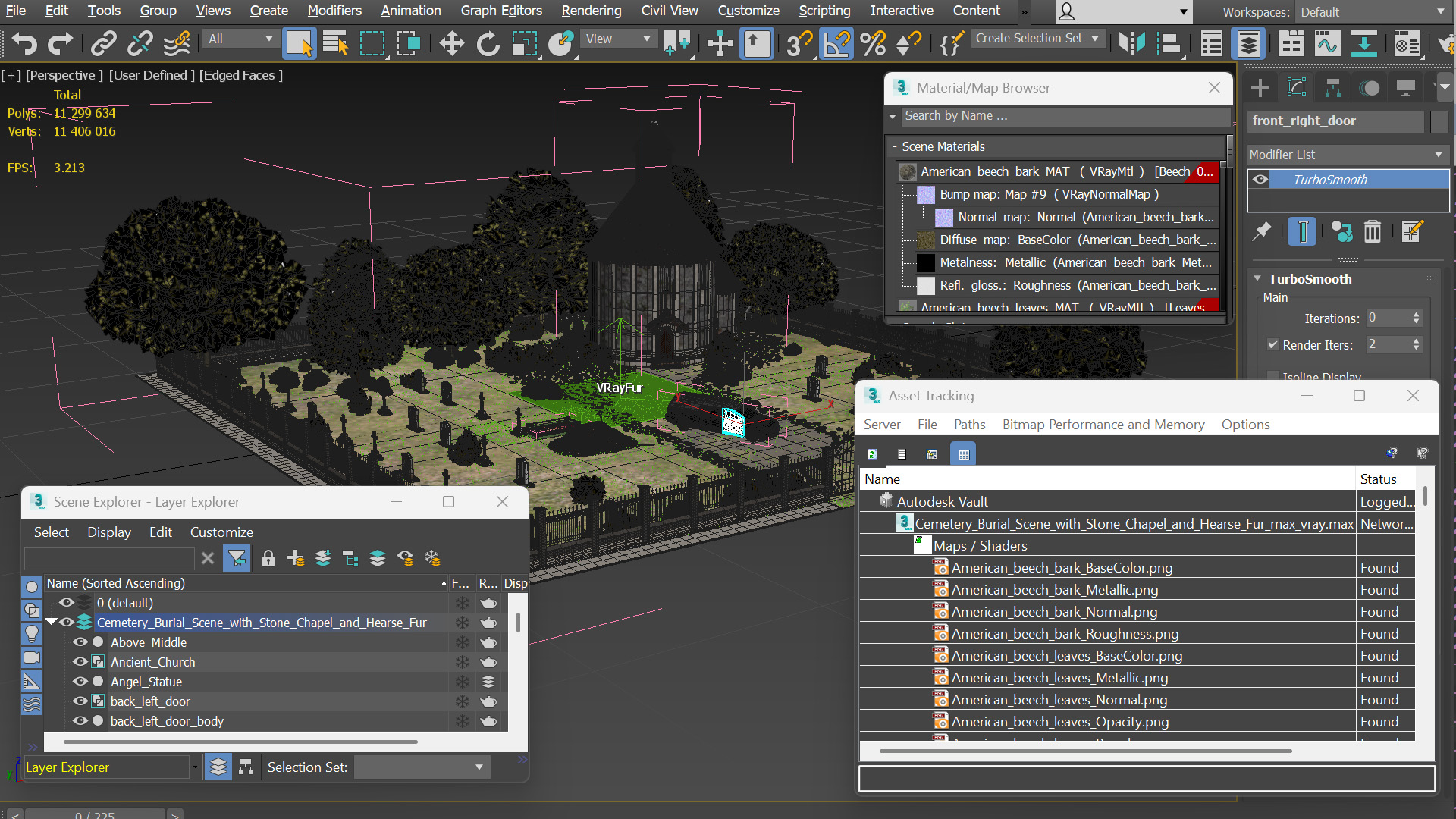 LowPoly Deciduous Trees with Dense Foliage Set Green - view 12
