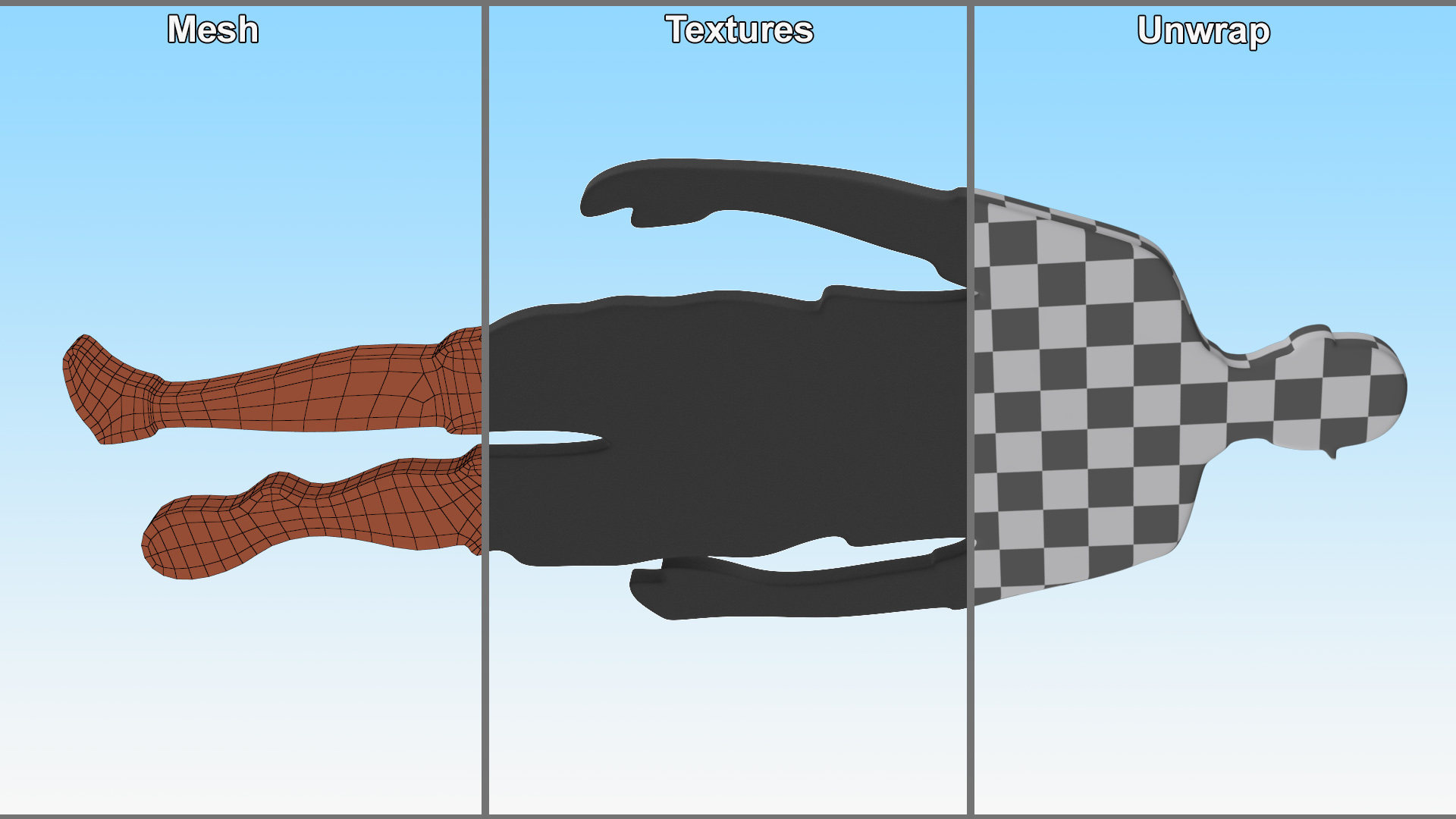 3D model Young Man Silhouette