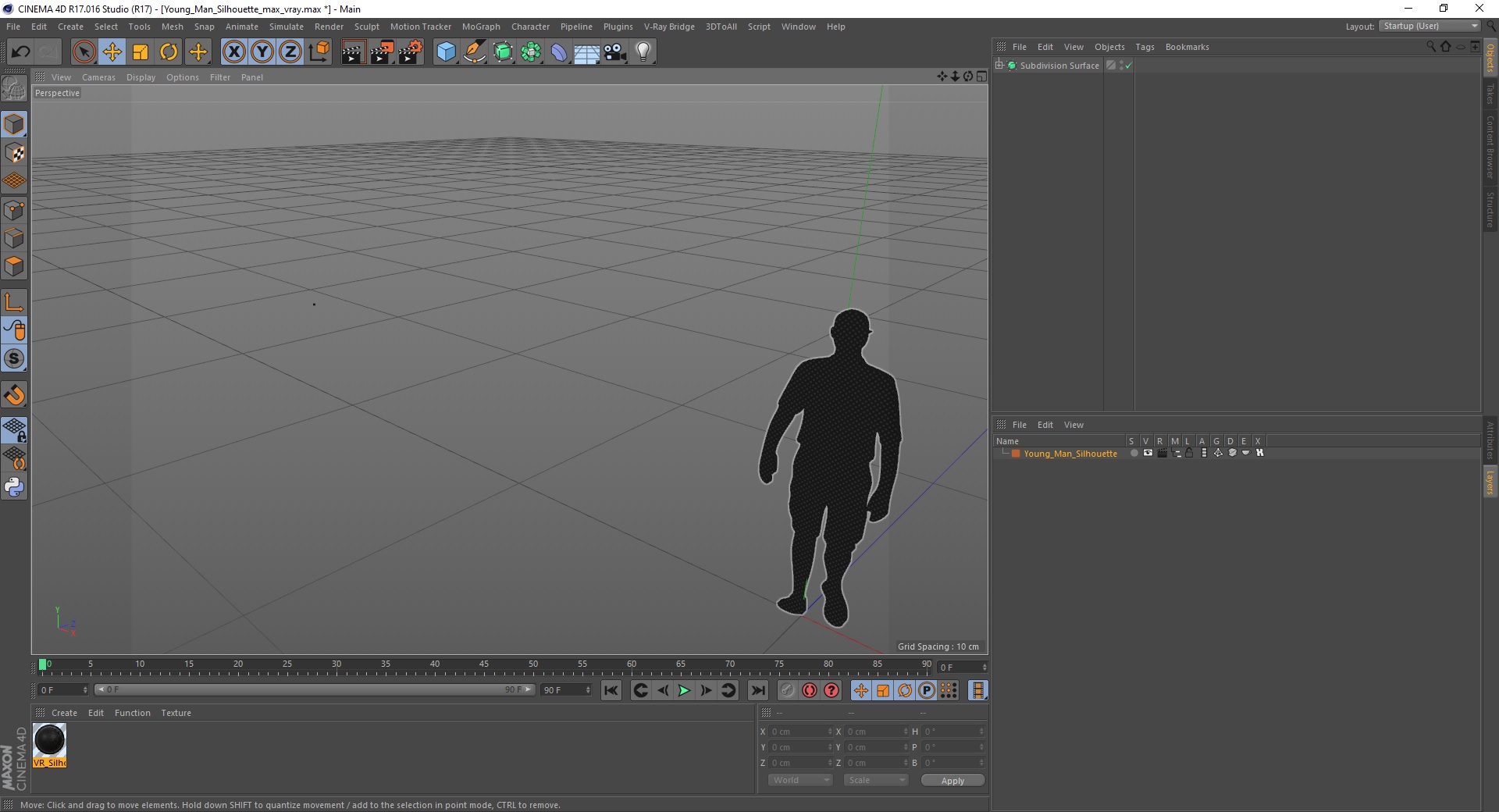 3D model Young Man Silhouette