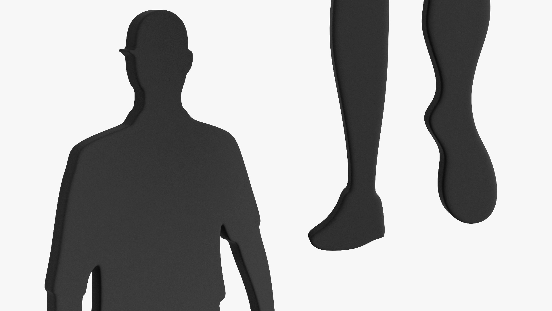 3D model Young Man Silhouette