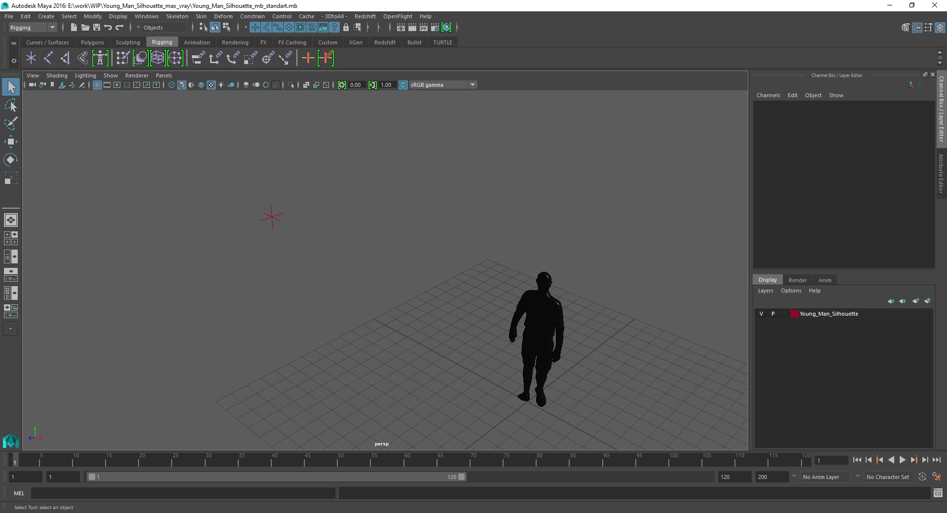 3D model Young Man Silhouette
