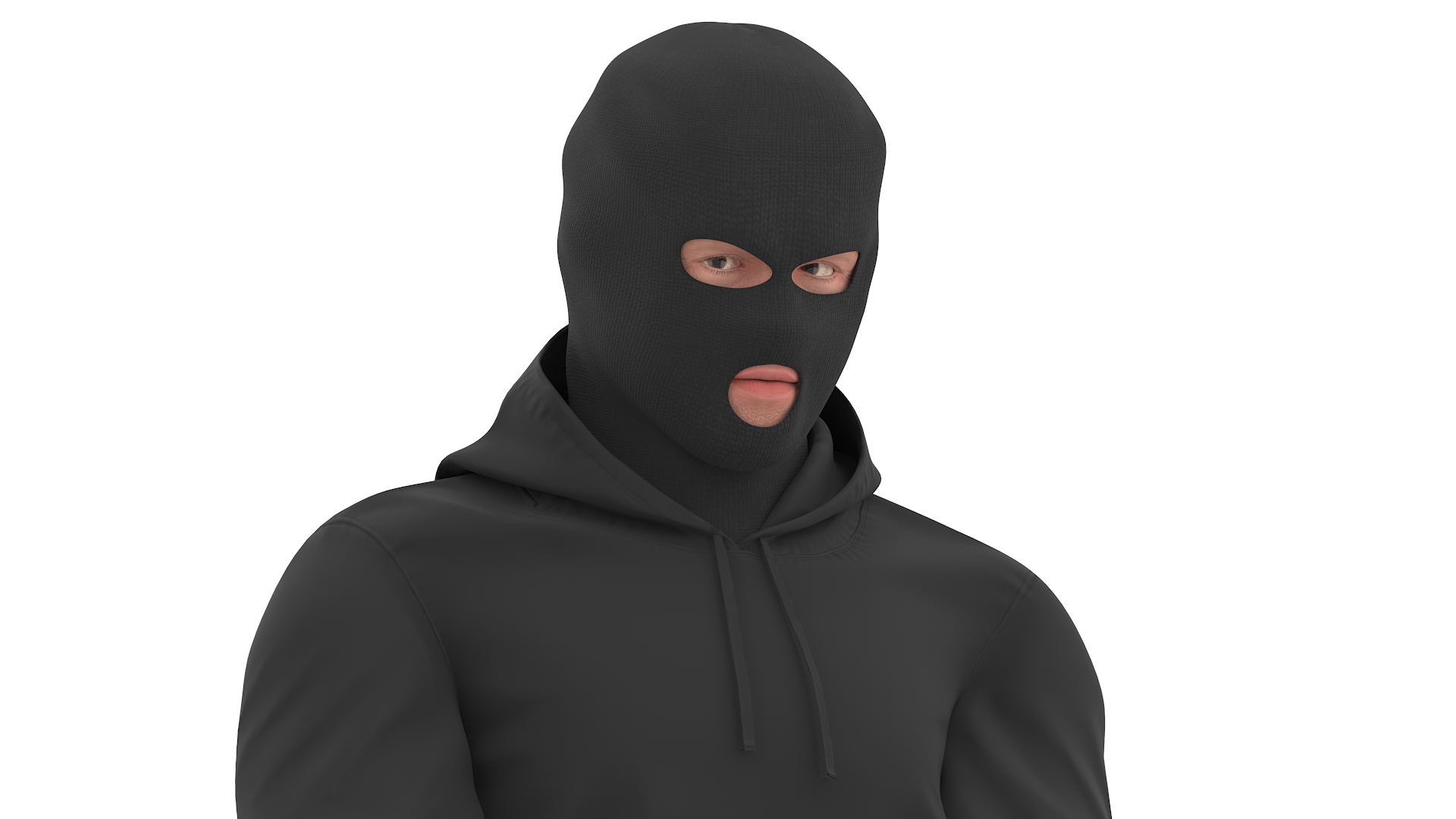 Robber in Handcuffs with SWAT Officer 3D