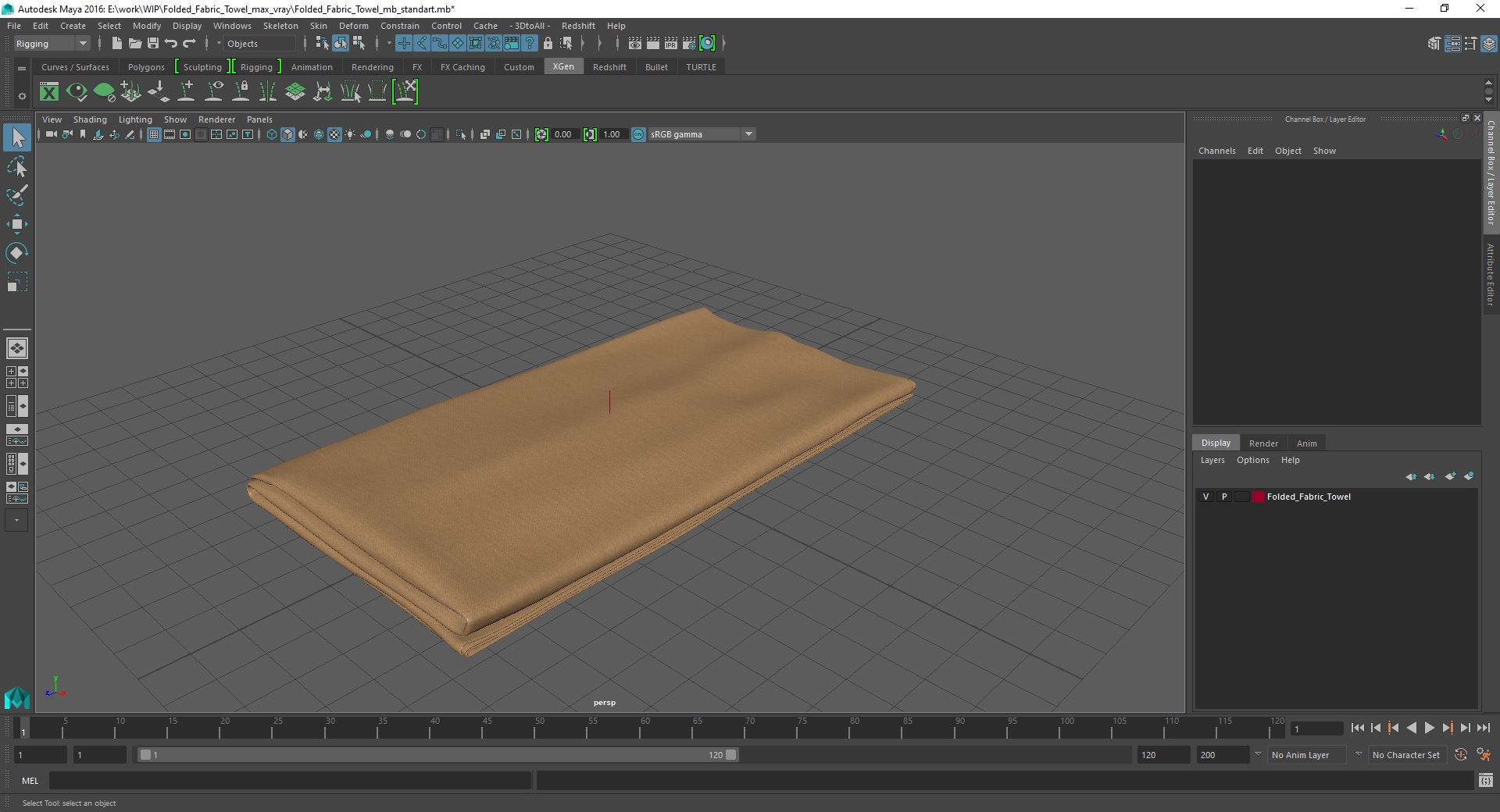 Folded Fabric Towel 3D model